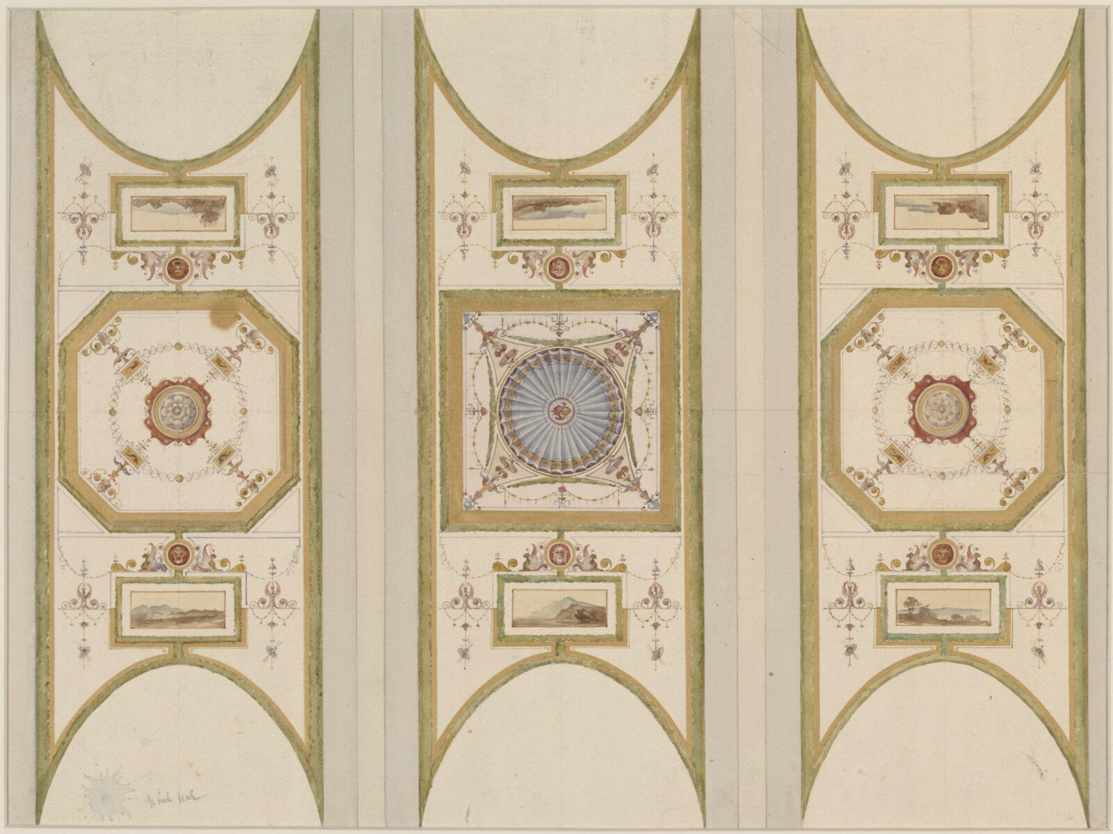Designs for ceiling decoration, George Edward Fox, 1870