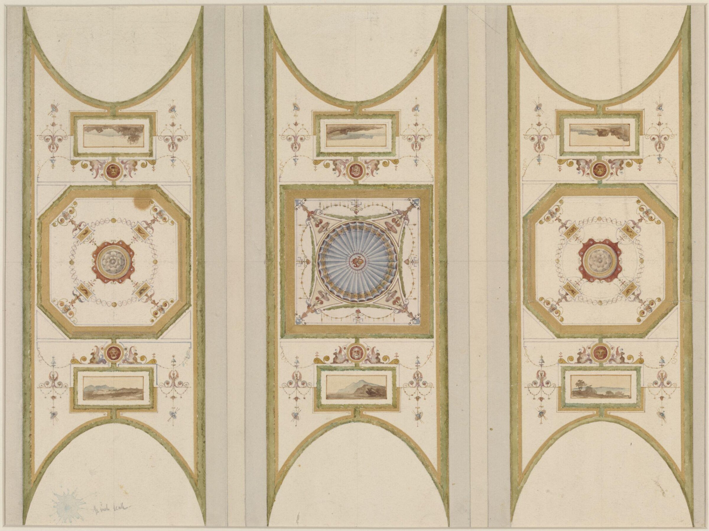 Designs for ceiling decoration, George Edward Fox, 1870