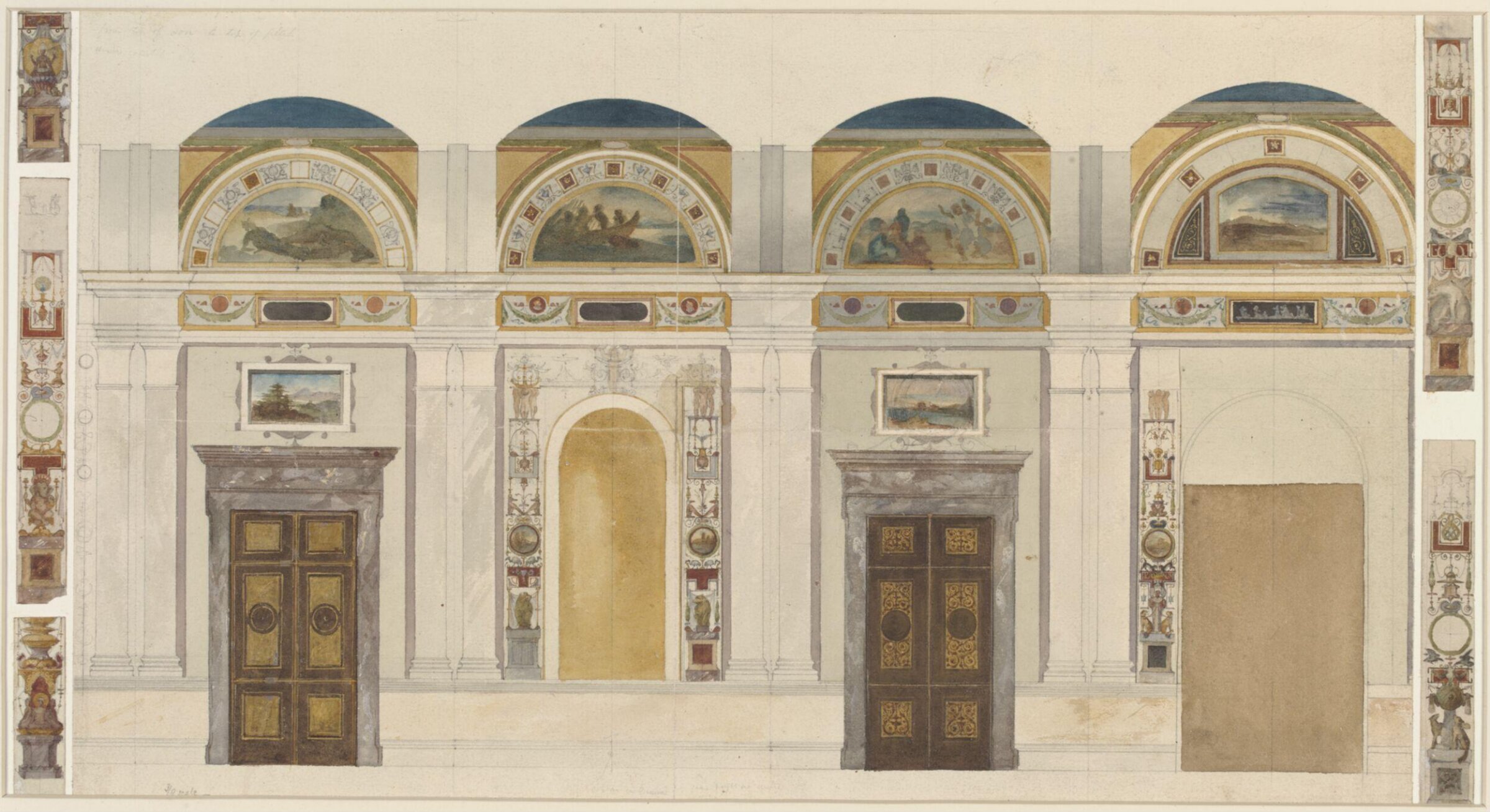 Design for mural decoration, George Edward Fox, 1833-1909