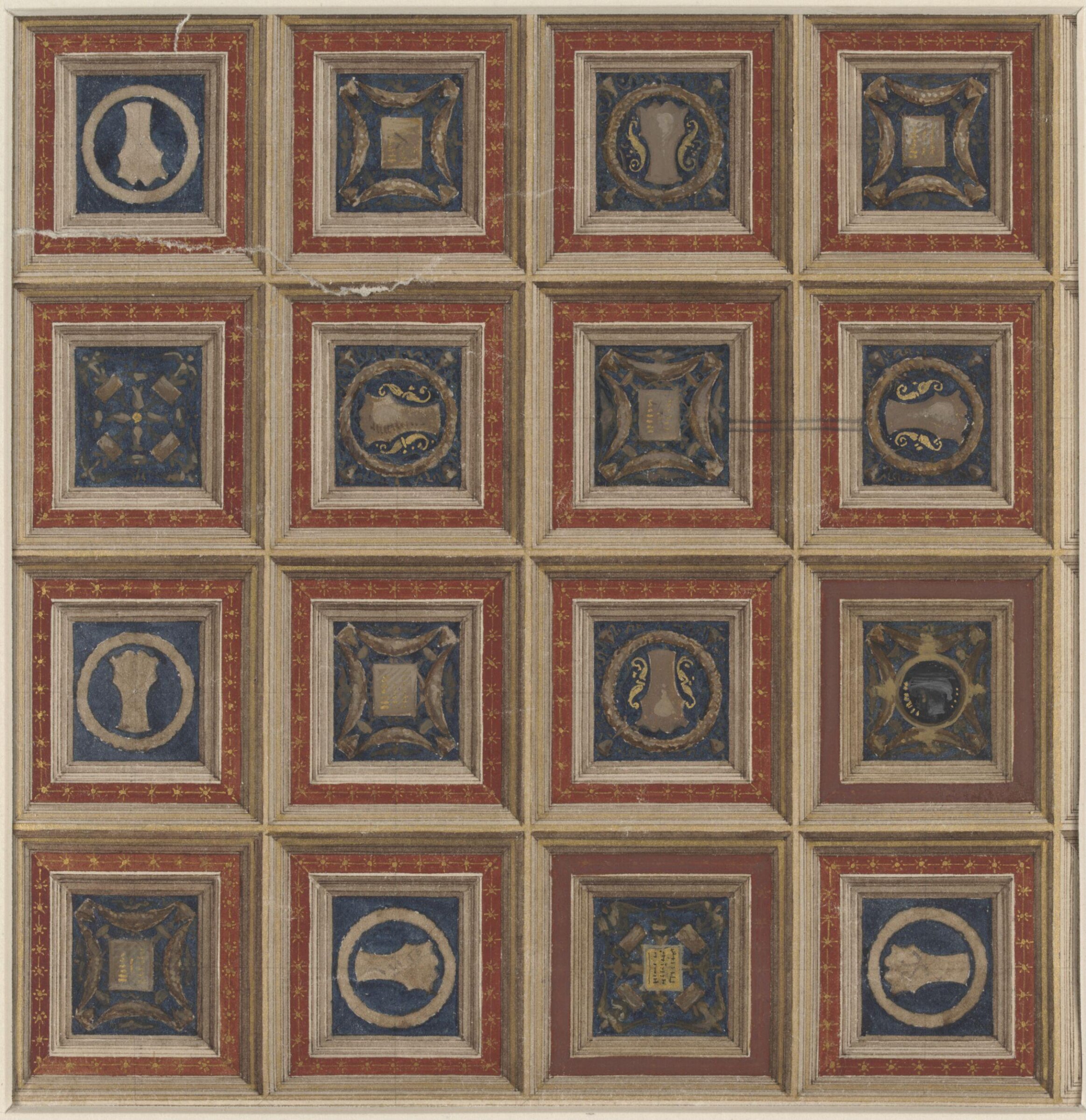 Designs for ceiling decoration, George Edward Fox, 1870