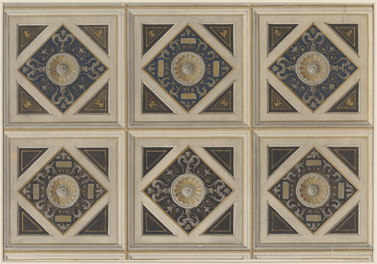 Designs for ceiling decoration, George Edward Fox, 1870