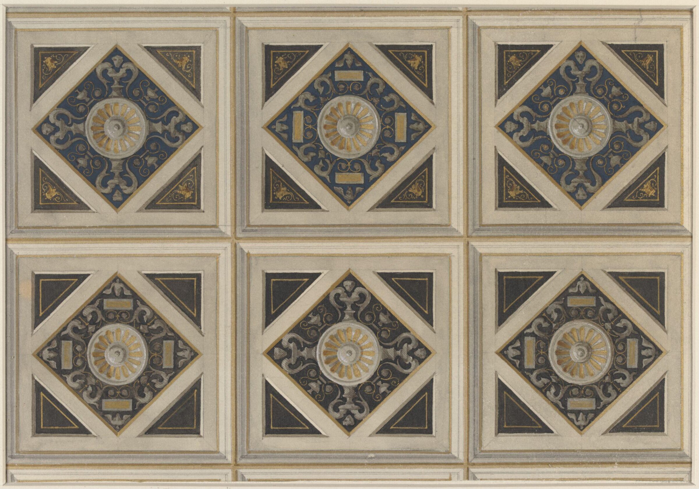 Designs for ceiling decoration, George Edward Fox, 1870