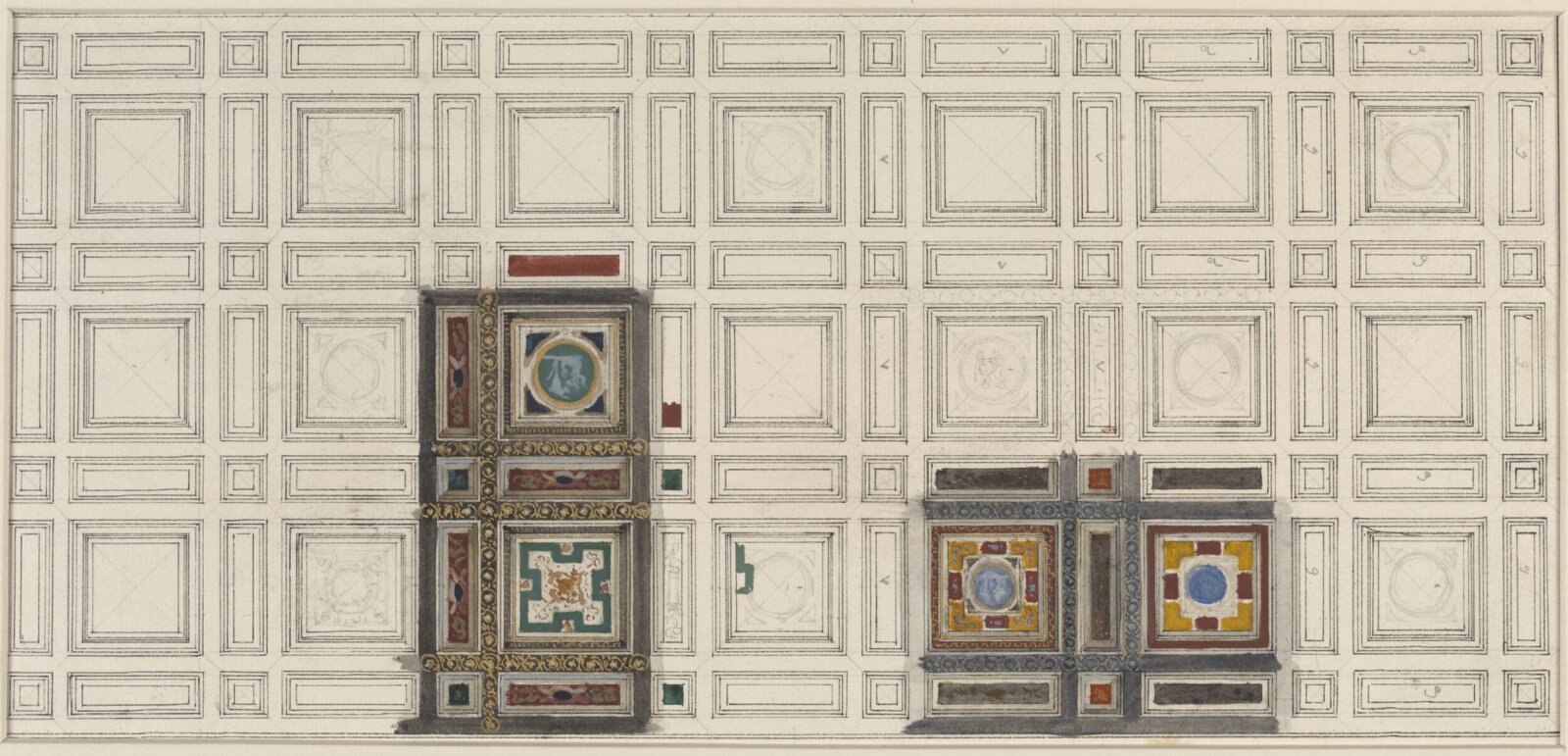Designs for ceiling decoration, George Edward Fox, 1870