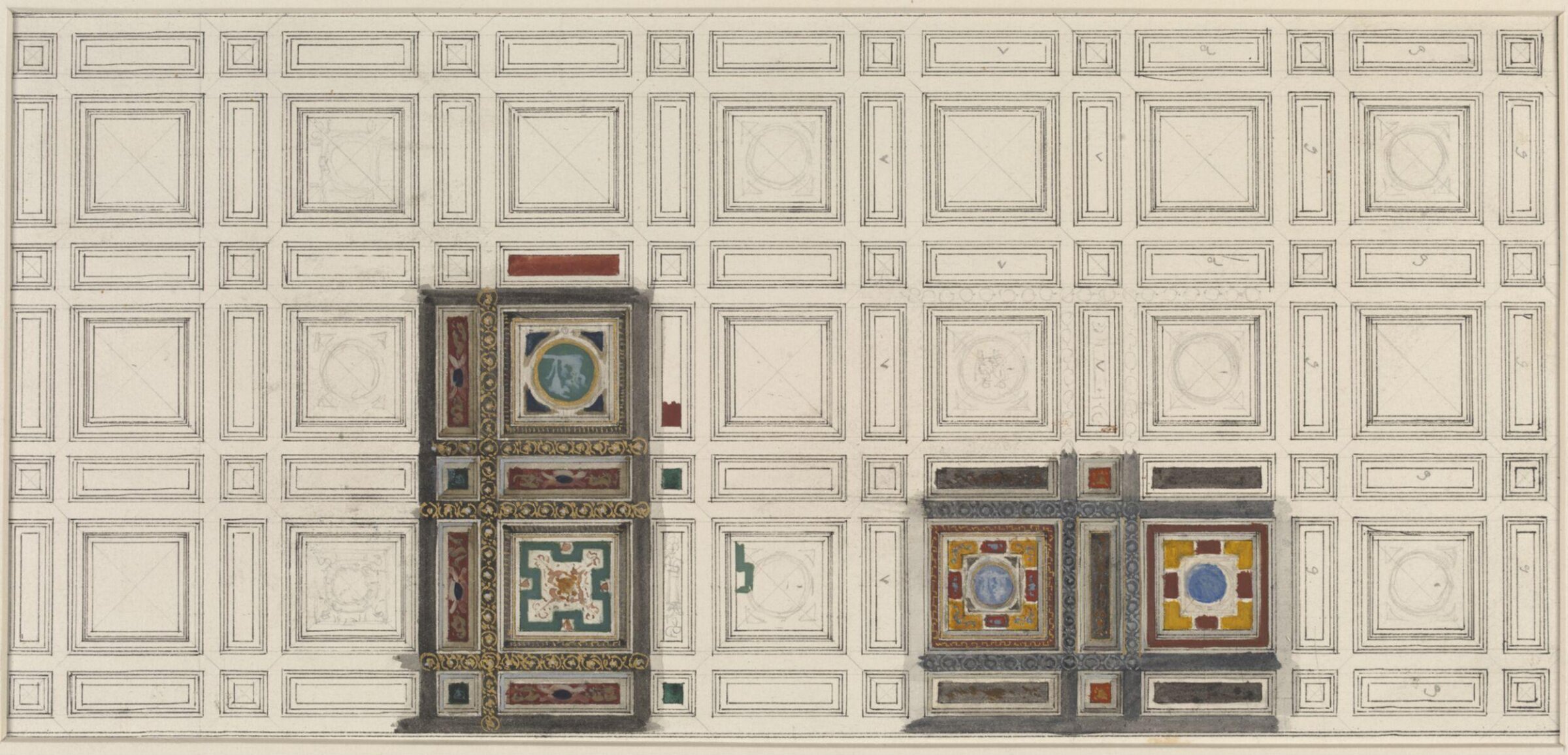Designs for ceiling decoration, George Edward Fox, 1870