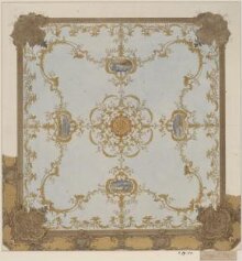 Design for a boudoir ceiling in the Rococo style thumbnail 1