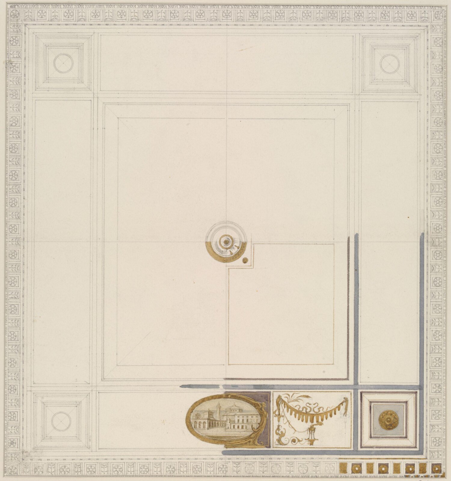 Designs for ceiling decoration, George Edward Fox, 1870
