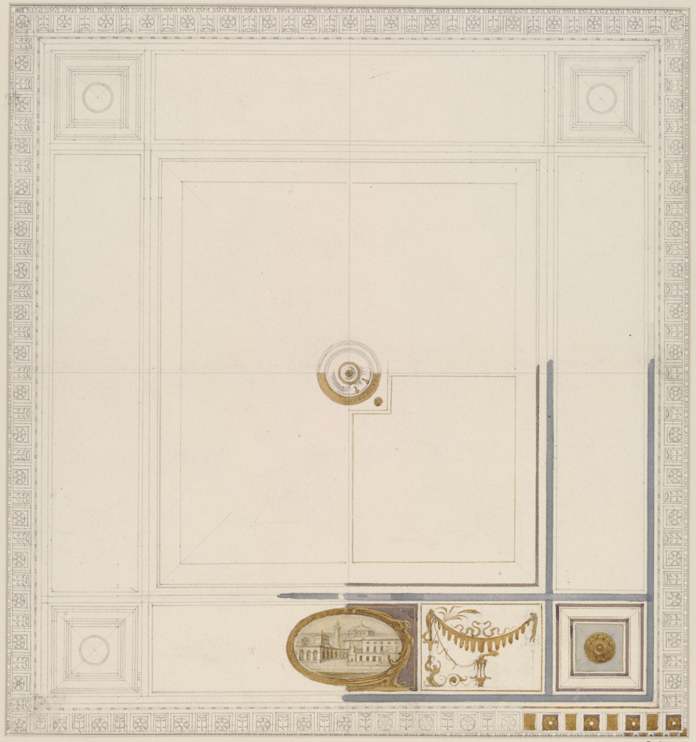 Designs for ceiling decoration, George Edward Fox, 1870