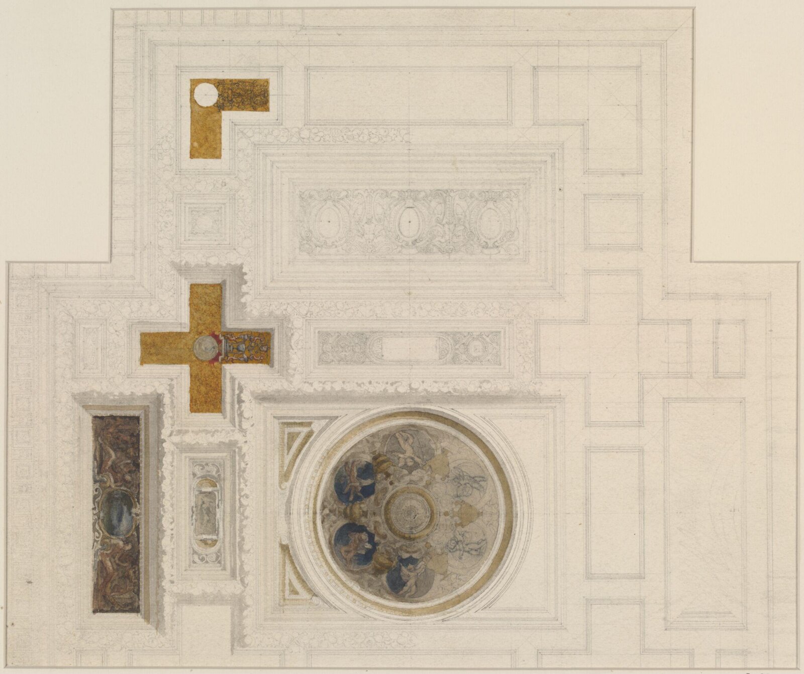 Designs for ceiling decoration, George Edward Fox, 1870