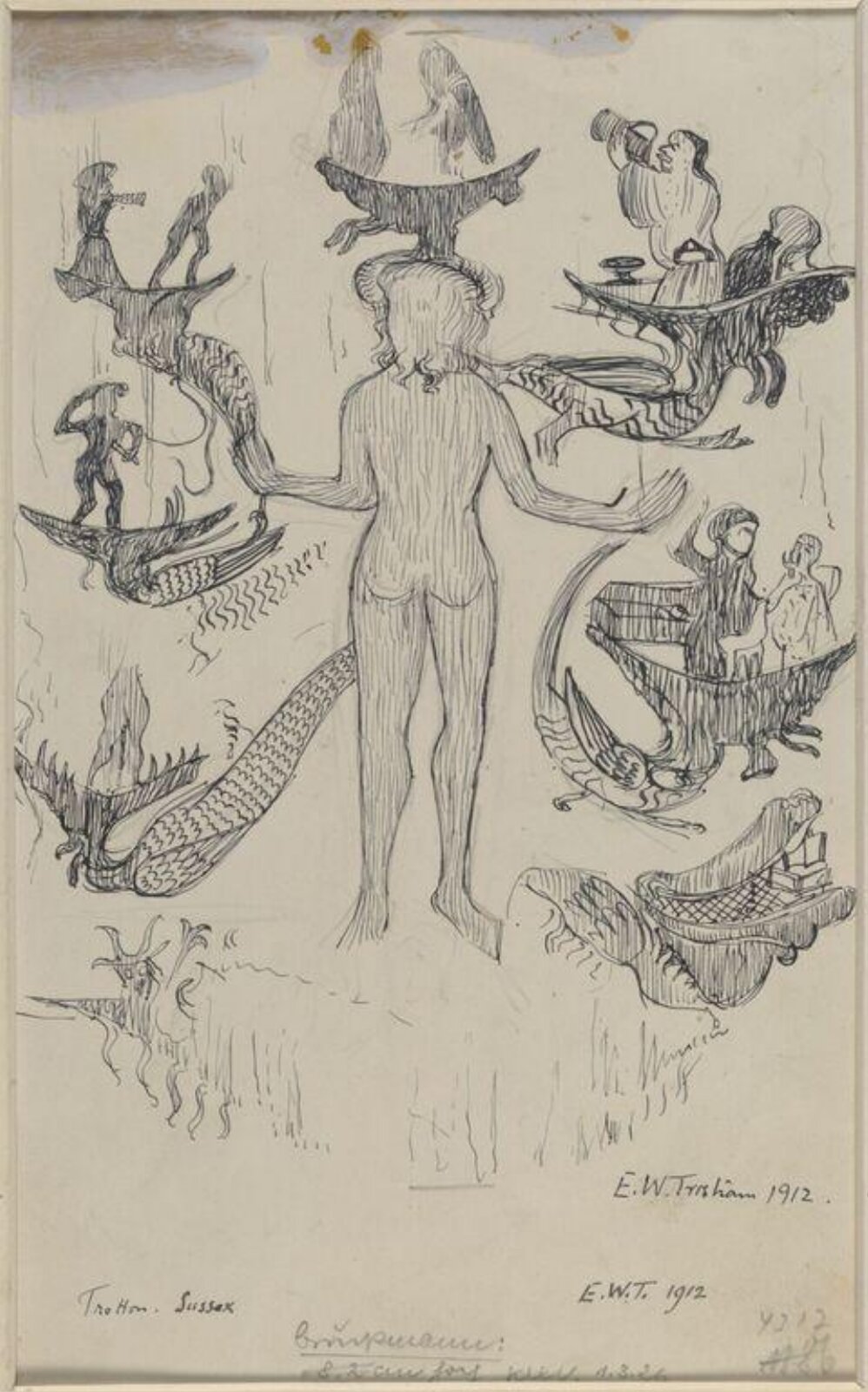 Drawing, Ernest William Tristram, 1912