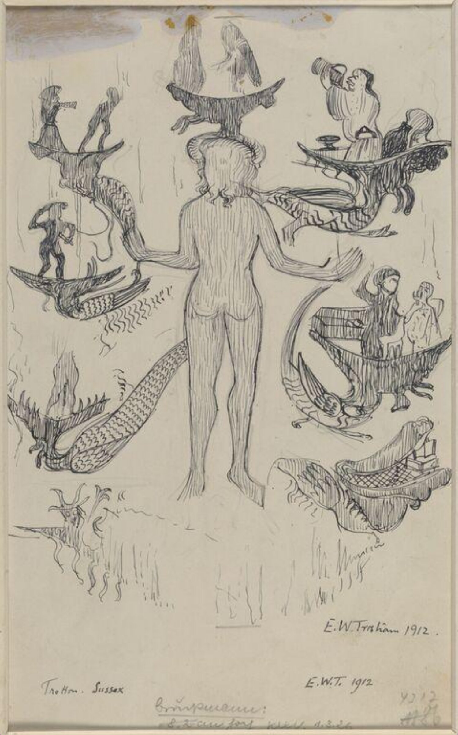 Drawing, Ernest William Tristram, 1912