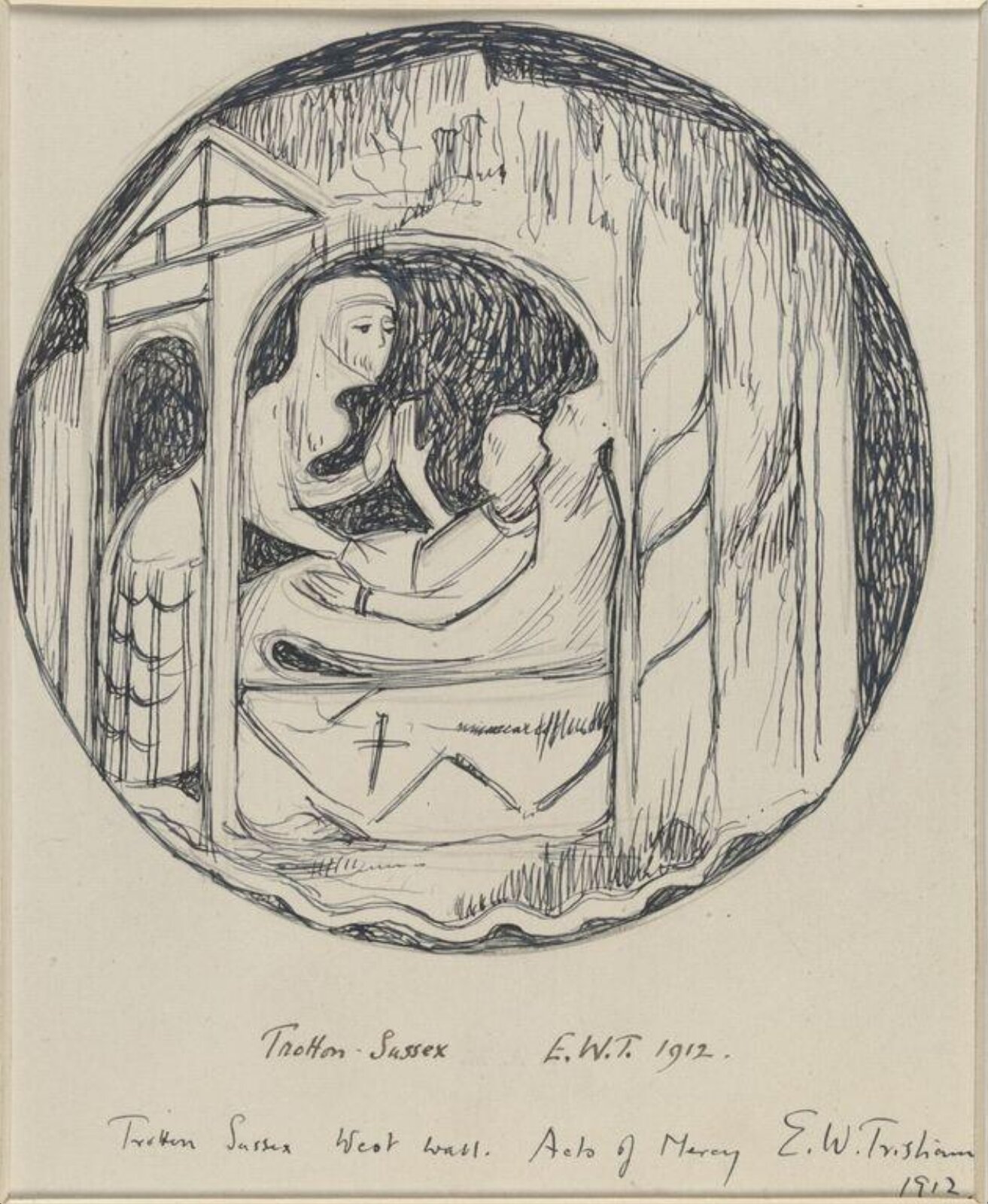 Drawing, Ernest William Tristram, 1912