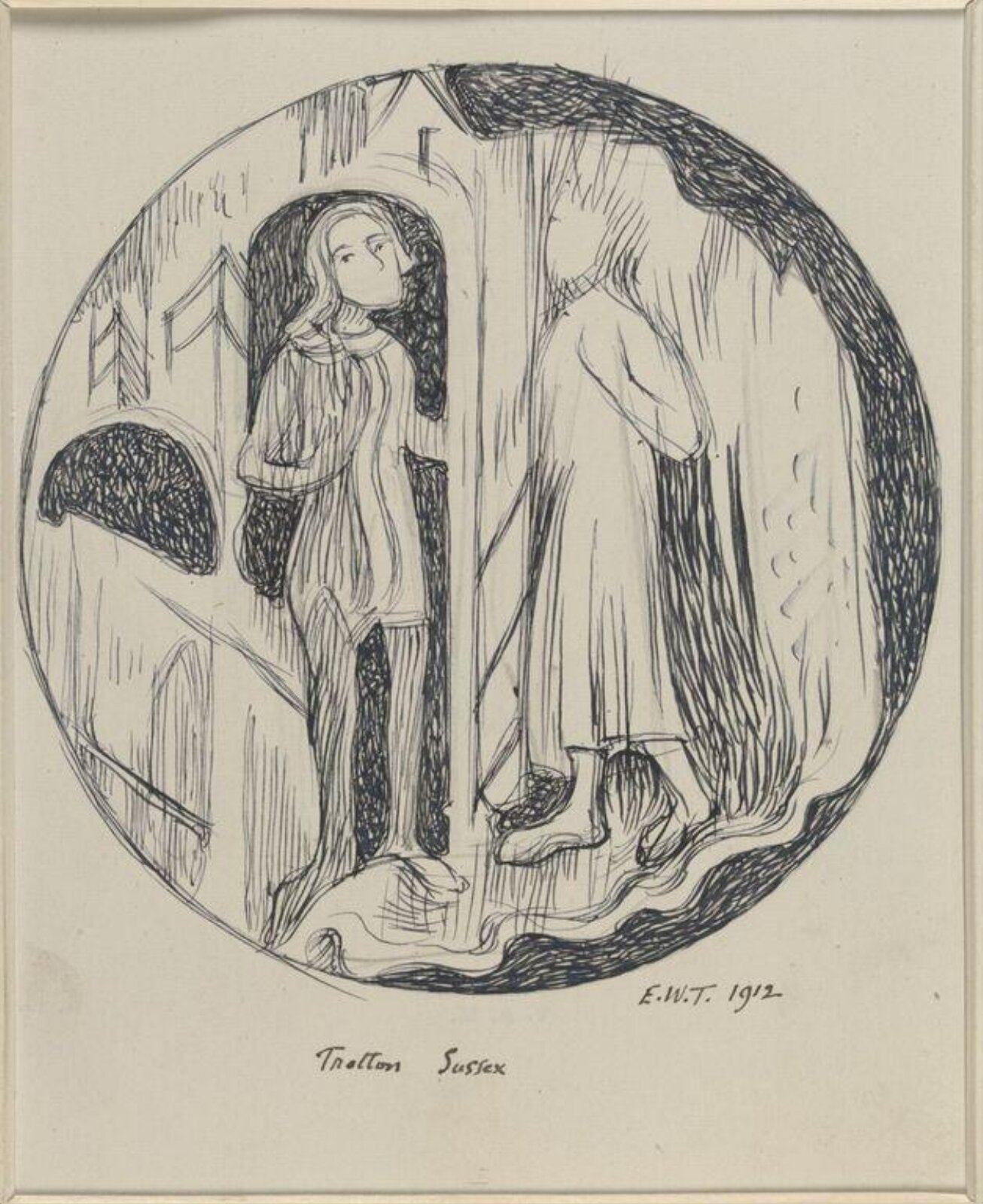 Drawing, Ernest William Tristram, 1912