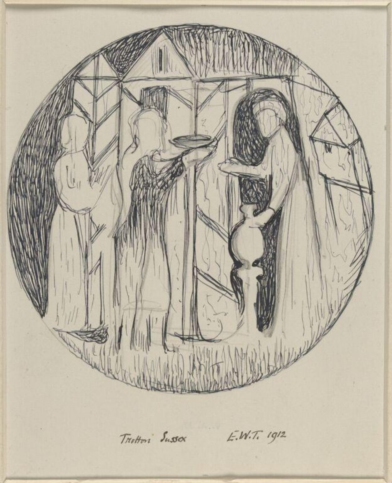 Drawing, Ernest William Tristram, 1912