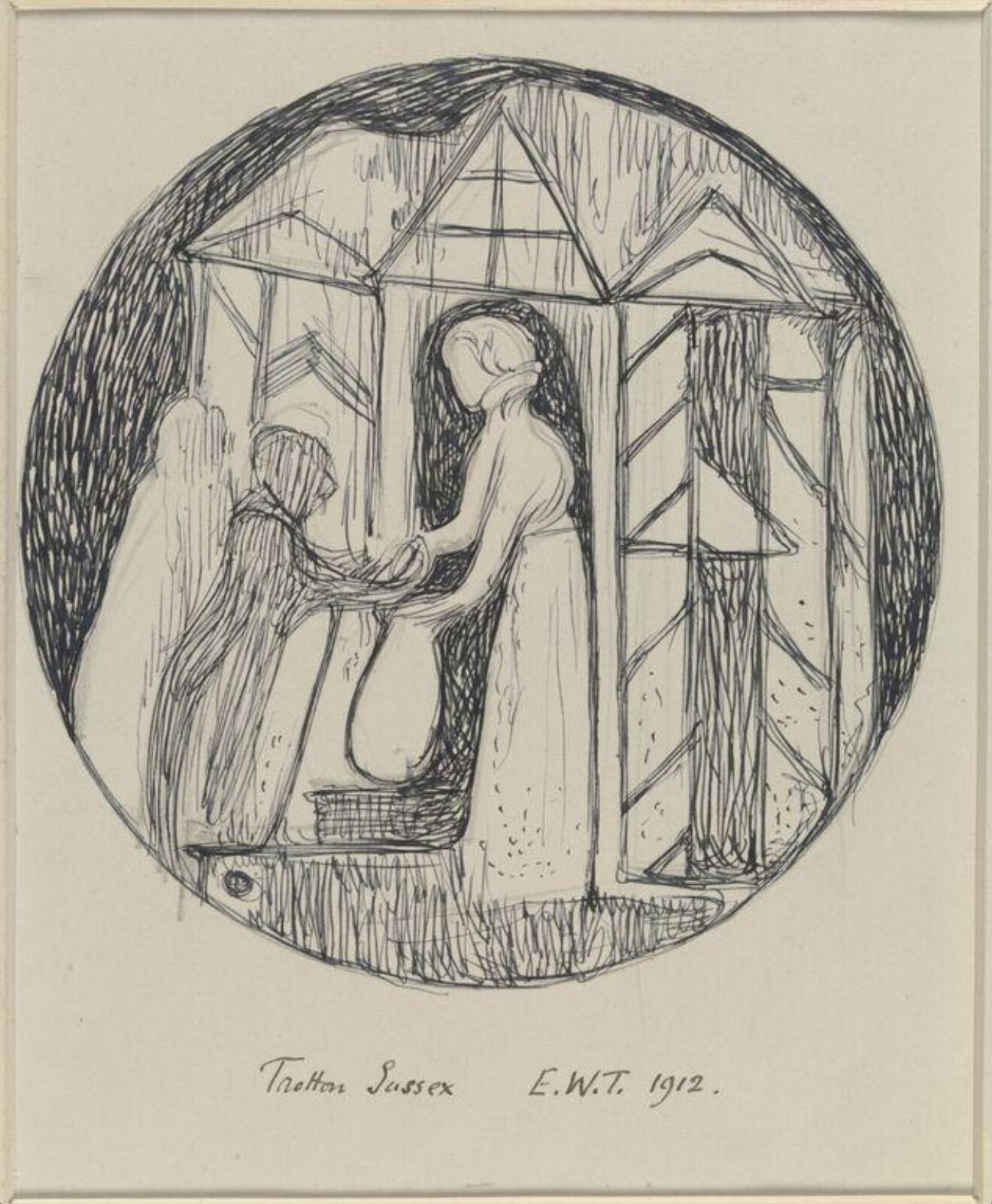 Drawing, Ernest William Tristram, 1912