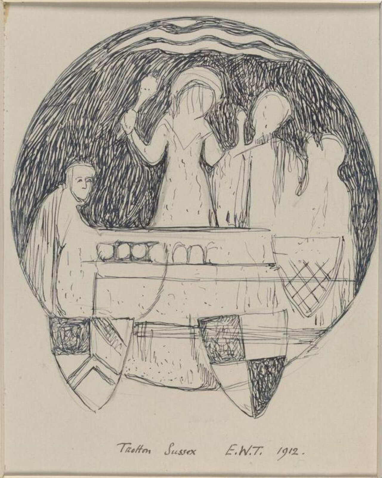 Drawing, Ernest William Tristram, 1912