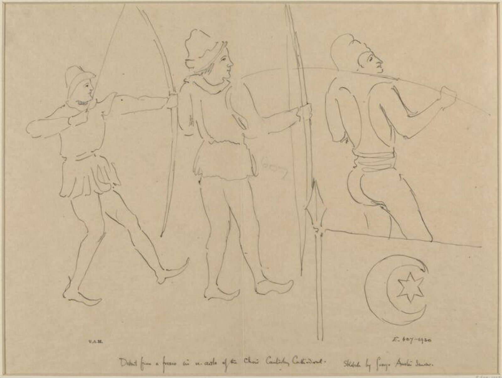 Drawing, Ernest William Tristram, ca. 1929