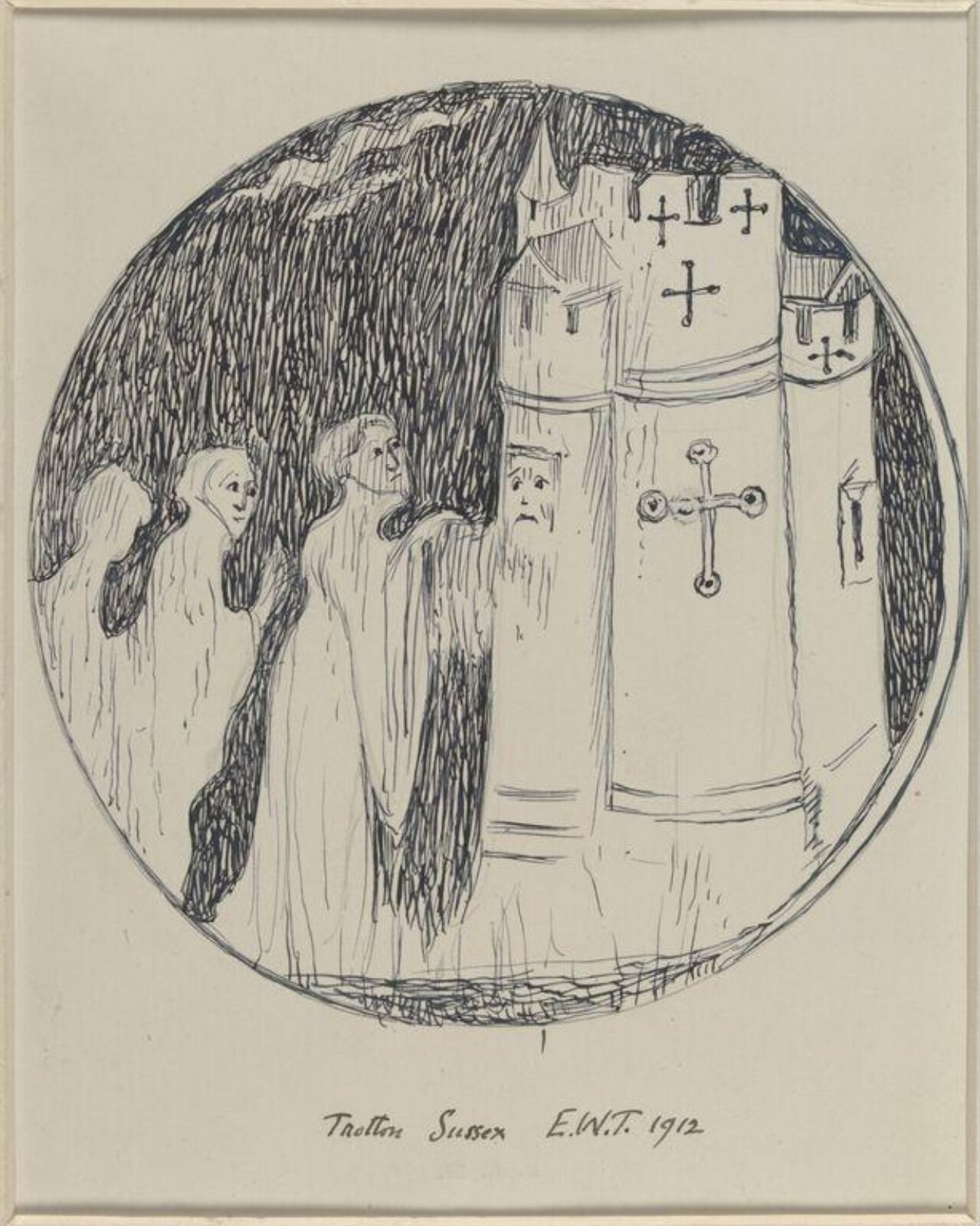Drawing, Ernest William Tristram, 1912