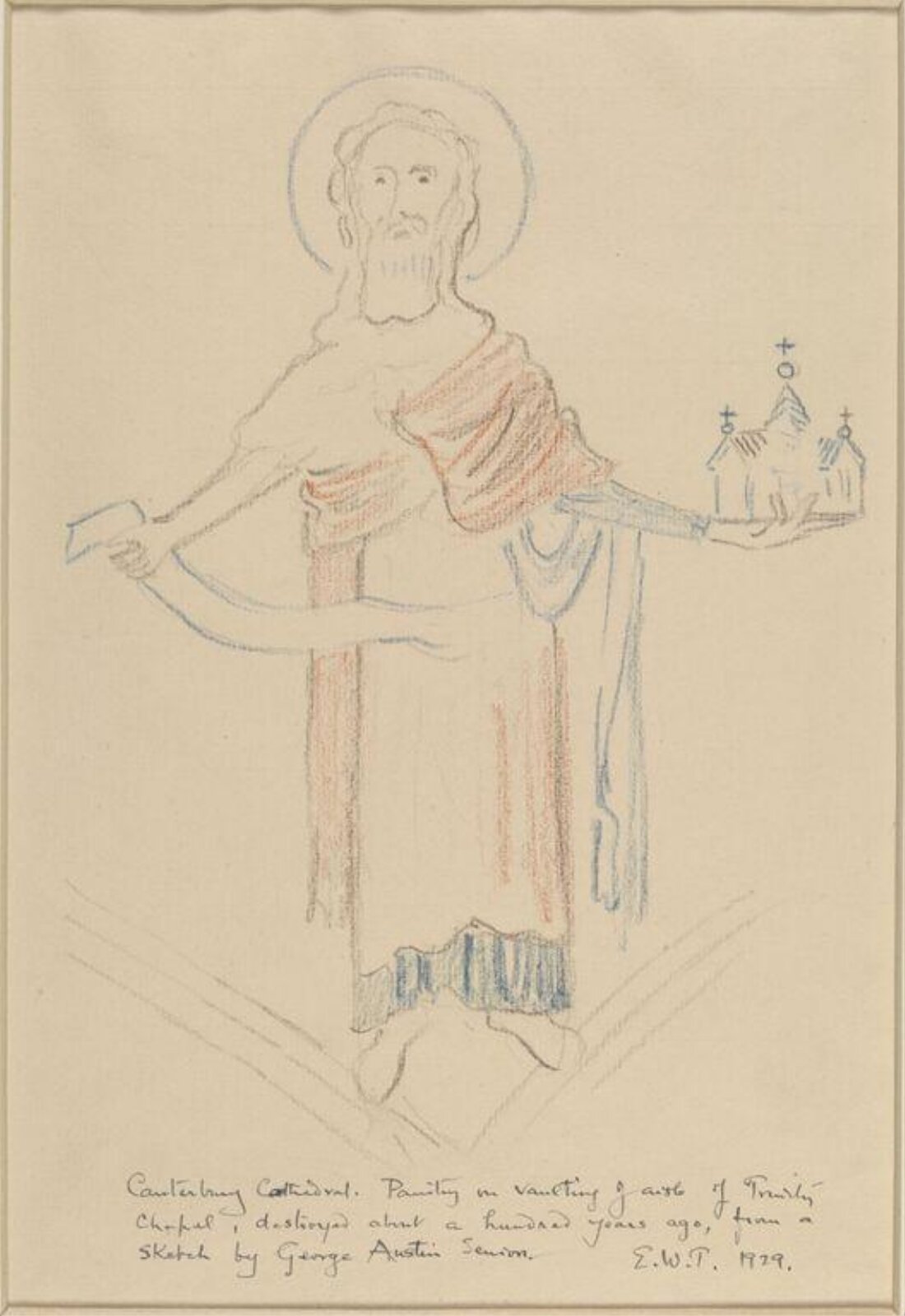 Drawing, Ernest William Tristram, 1929