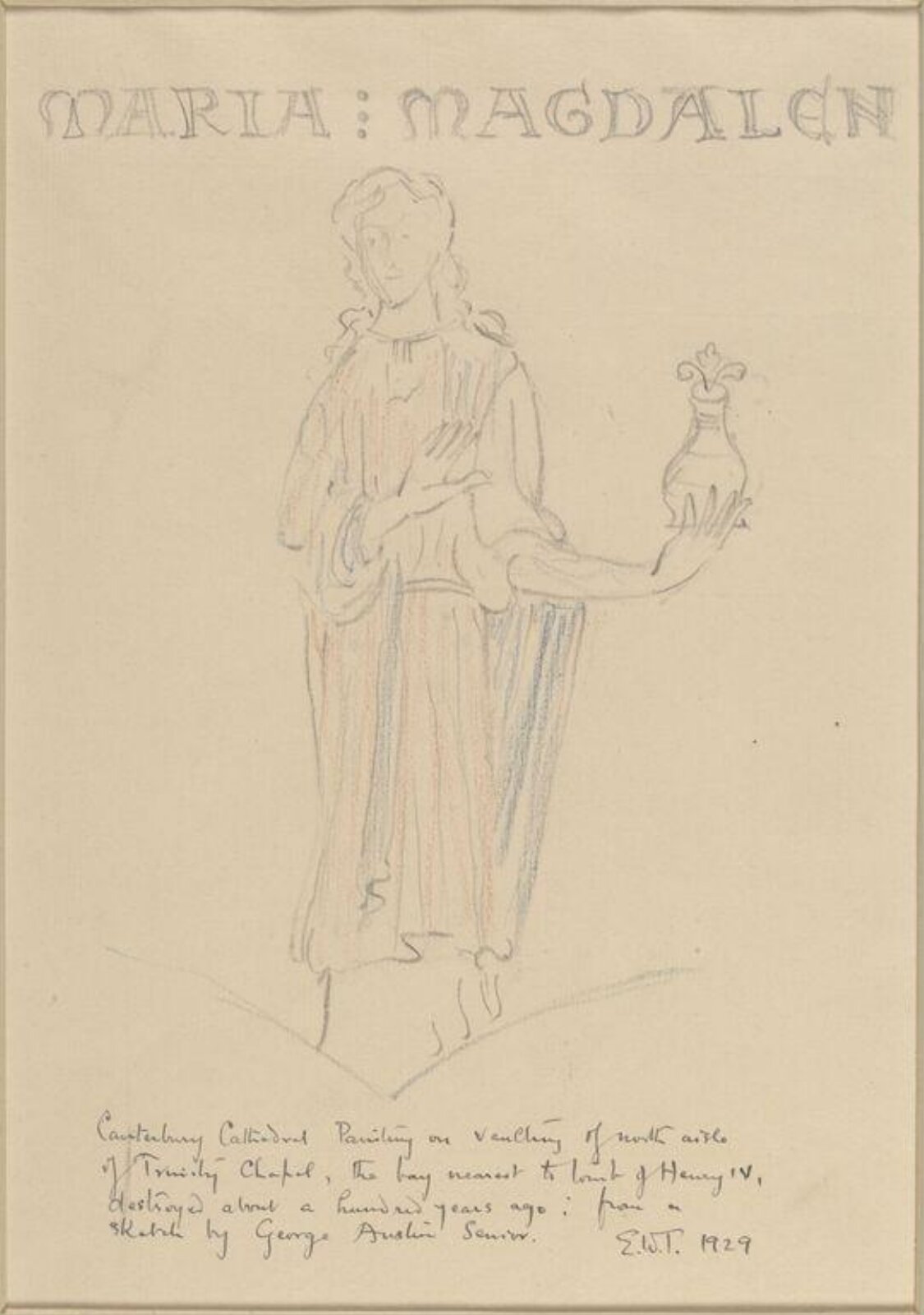 Drawing, Ernest William Tristram, 1929