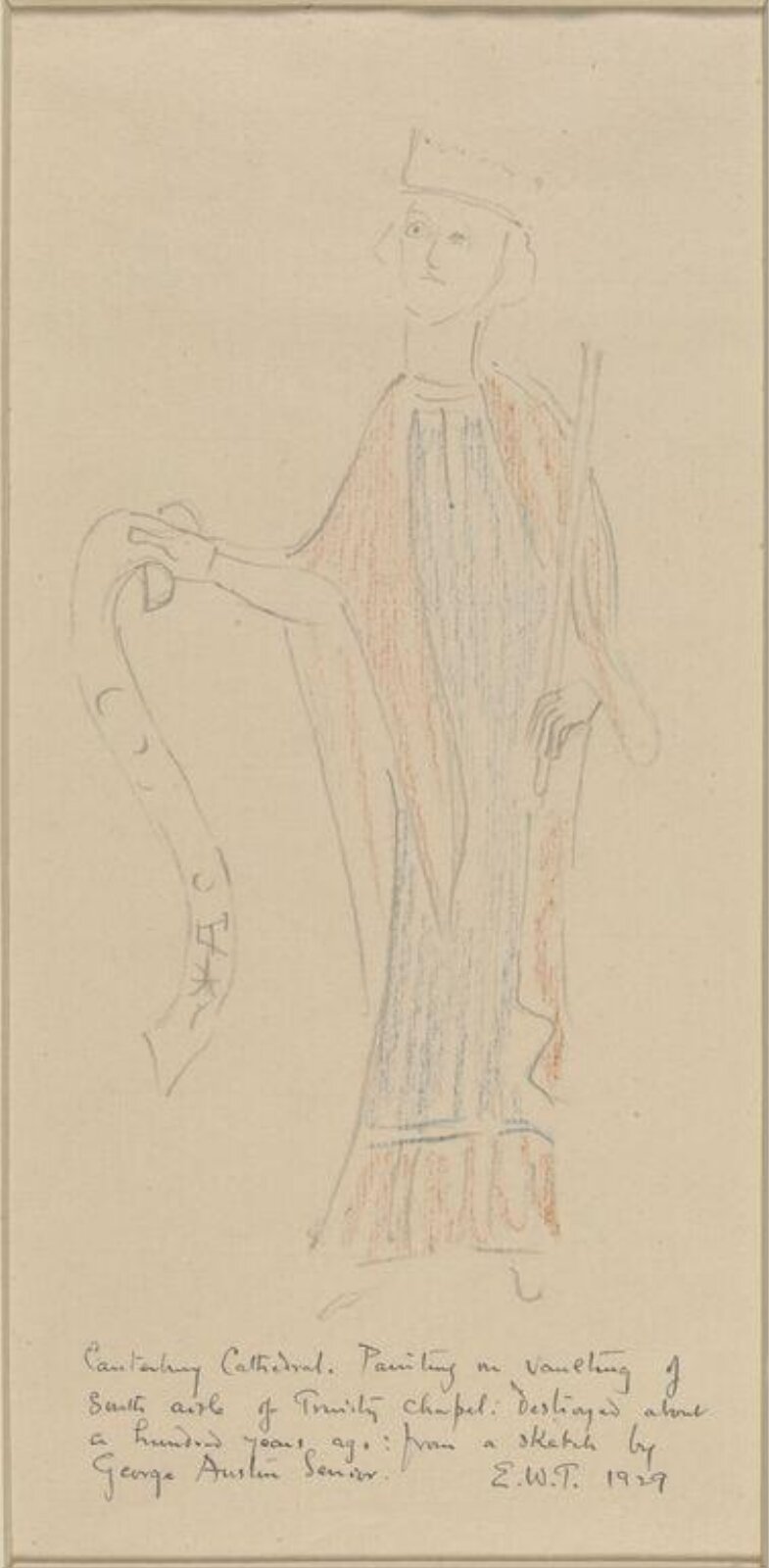 Drawing, Ernest William Tristram, 1929