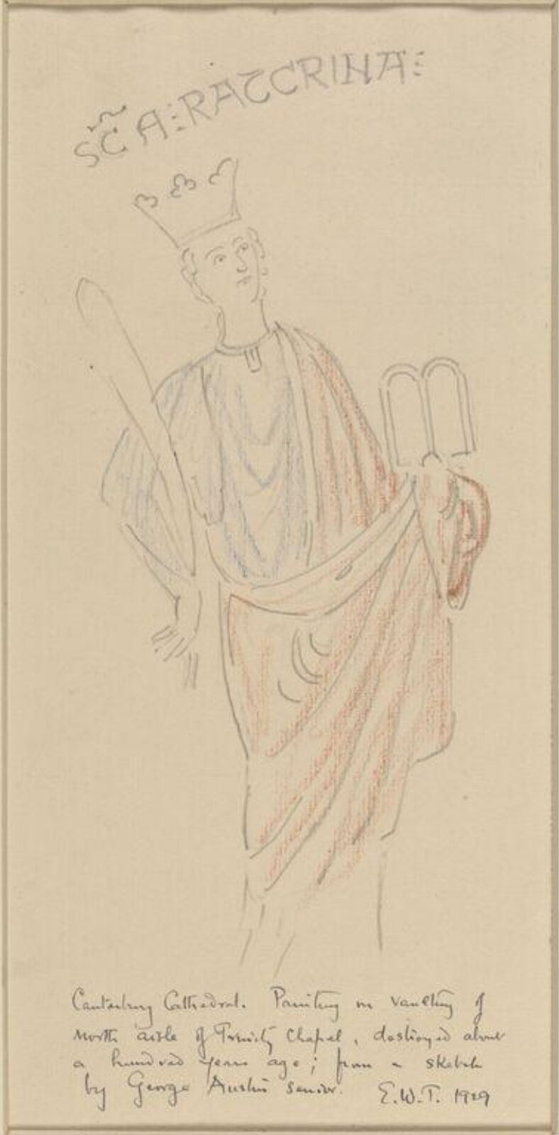 Drawing, Ernest William Tristram, 1929