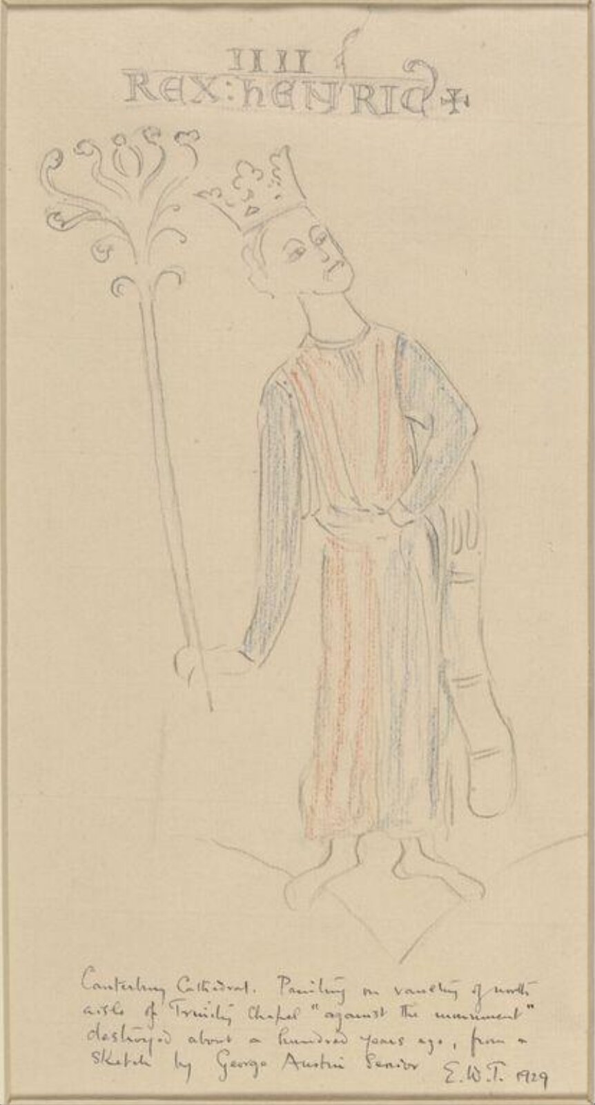 Drawing, Ernest William Tristram, 1929