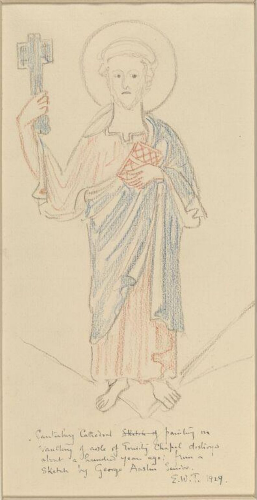 Drawing, Ernest William Tristram, 1929