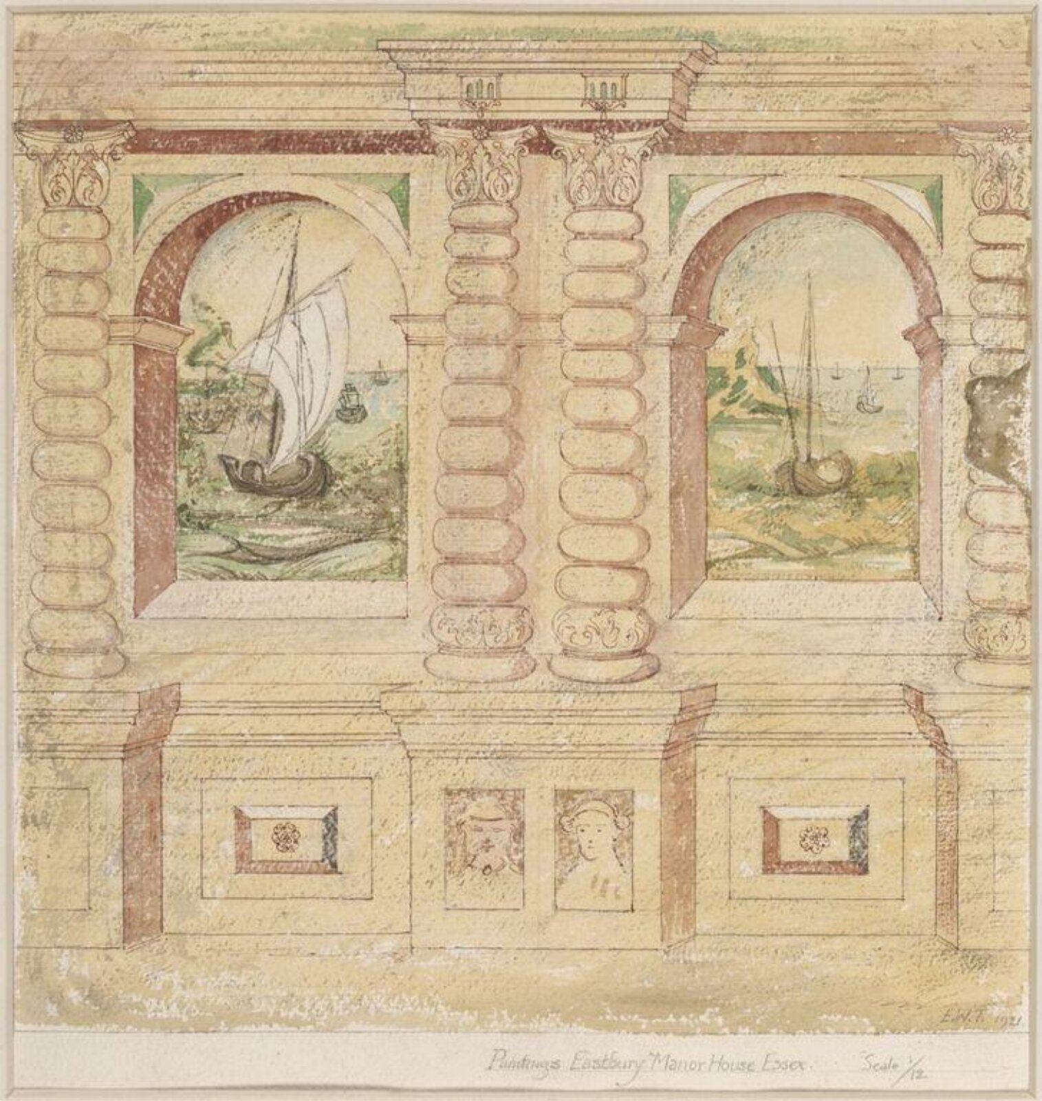 Drawing, Ernest William Tristram, 1921