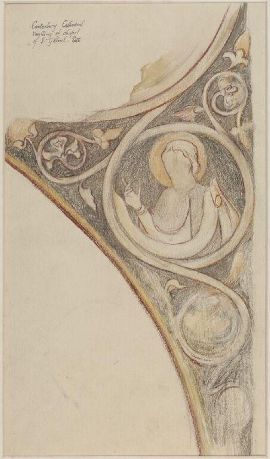 Watercolour drawing, Ernest William Tristram, c.1900s