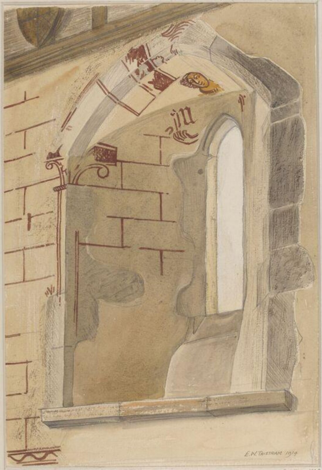 Drawing, Ernest William Tristram, 1914
