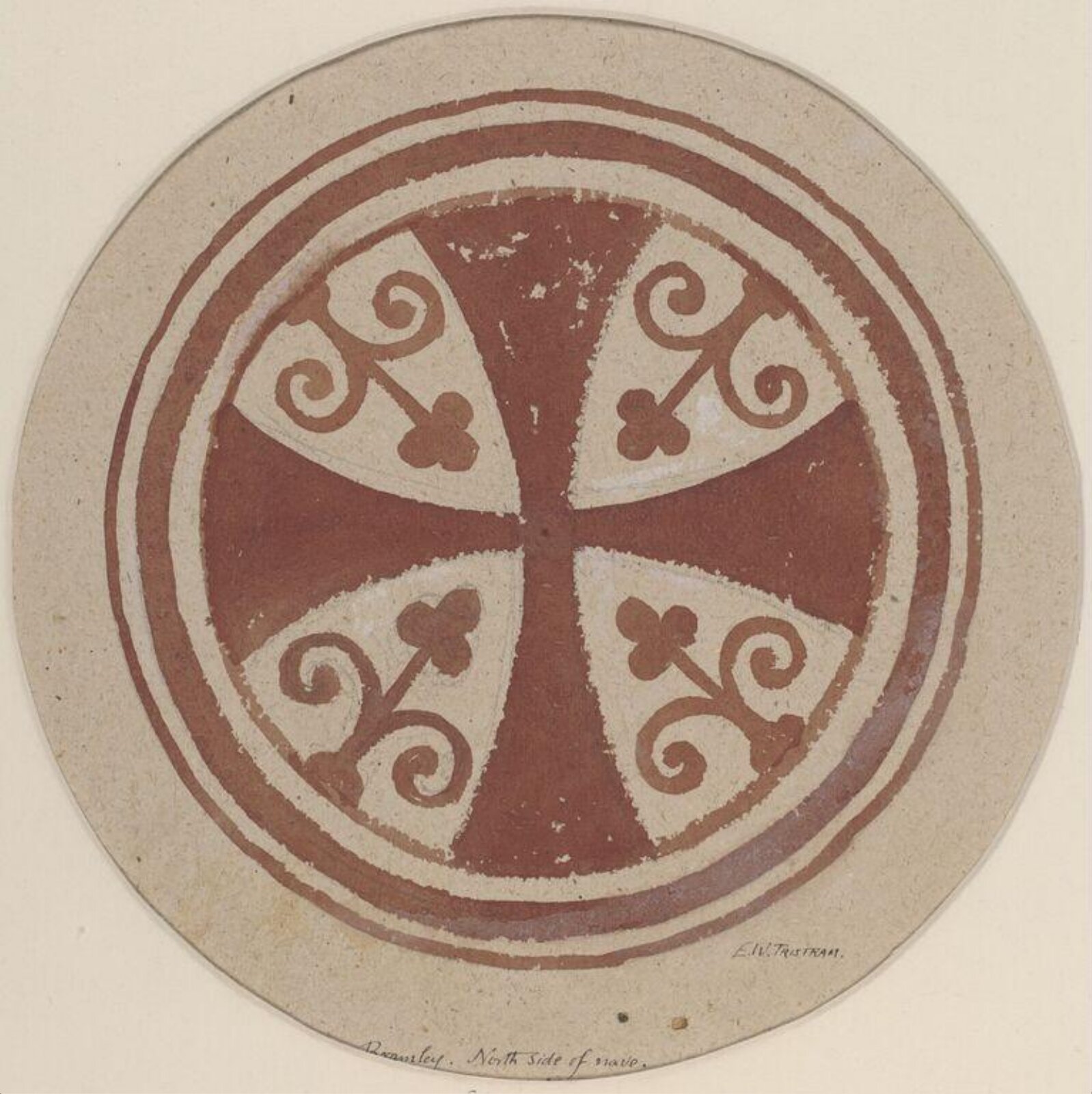 Watercolour drawing, Ernest William Tristram, 1914