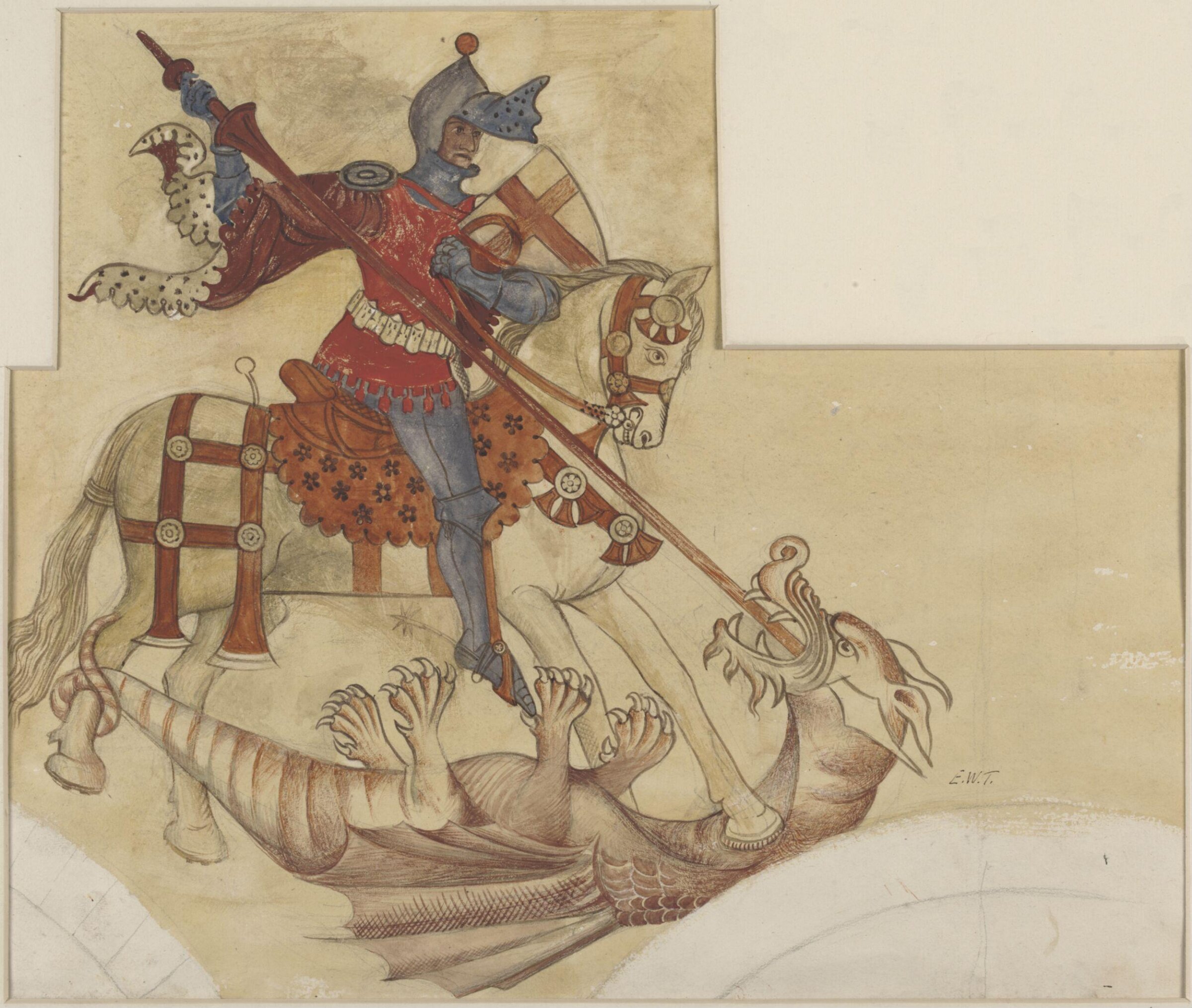 St. George and the Dragon, Ernest William Tristram, ок. XX века
