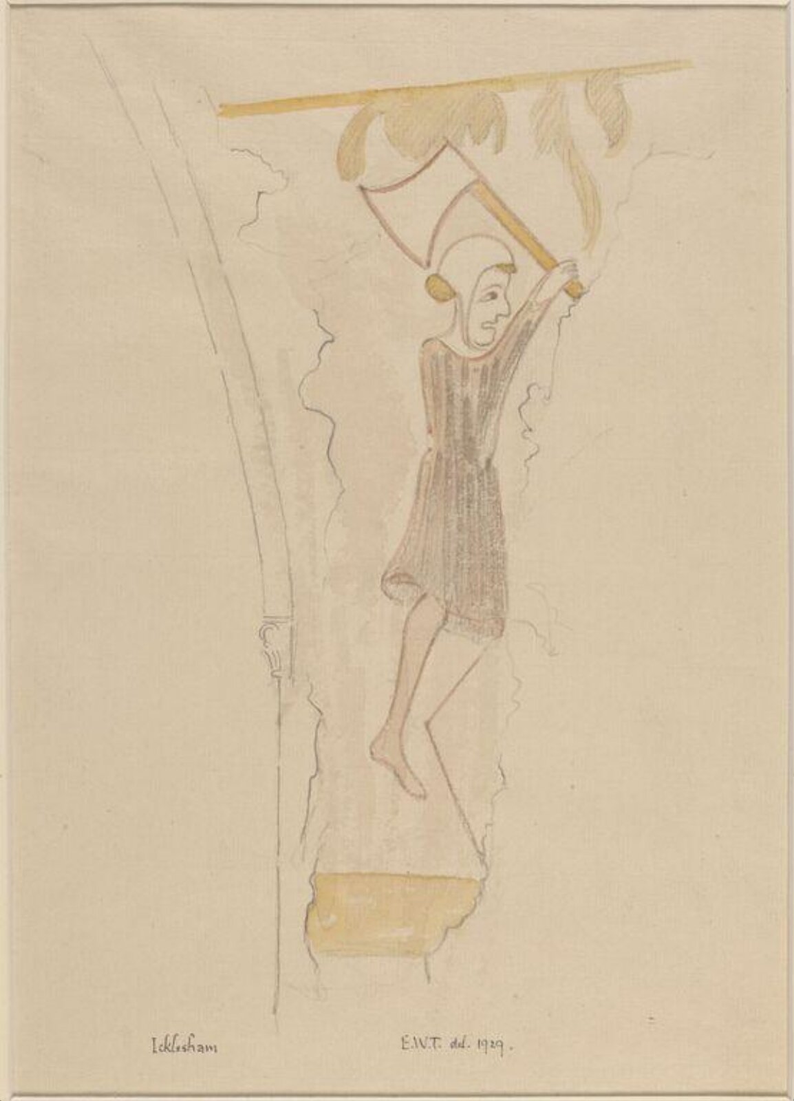 Drawing, Ernest William Tristram, 1929
