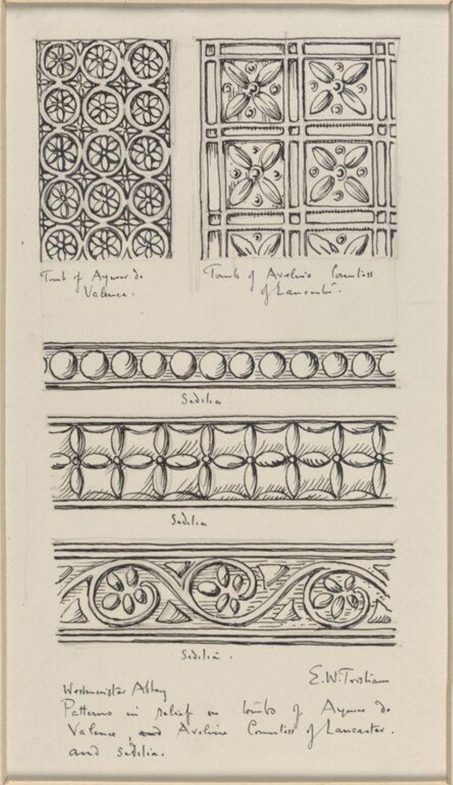 Drawing, Ernest William Tristram, early 20th century