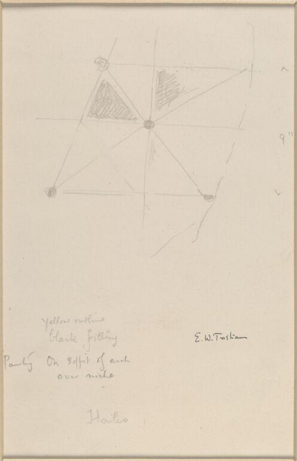 Drawing, Ernest William Tristram, early 20th century