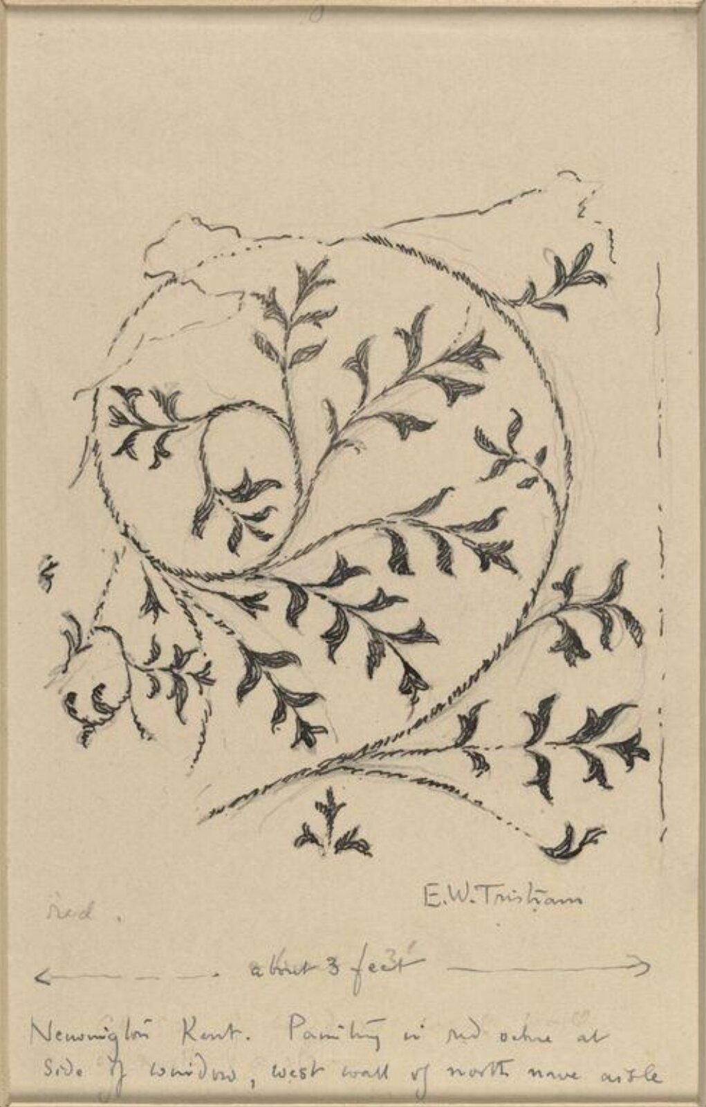 Drawing, Ernest William Tristram, early 20th century