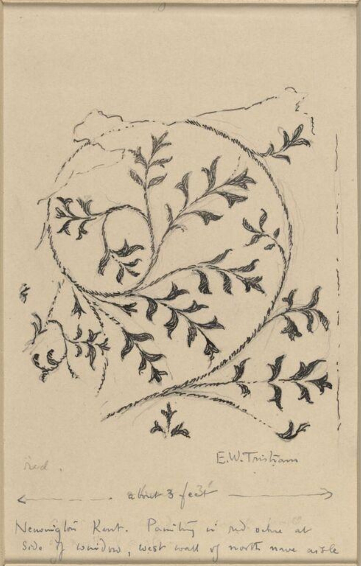 Drawing, Ernest William Tristram, early 20th century