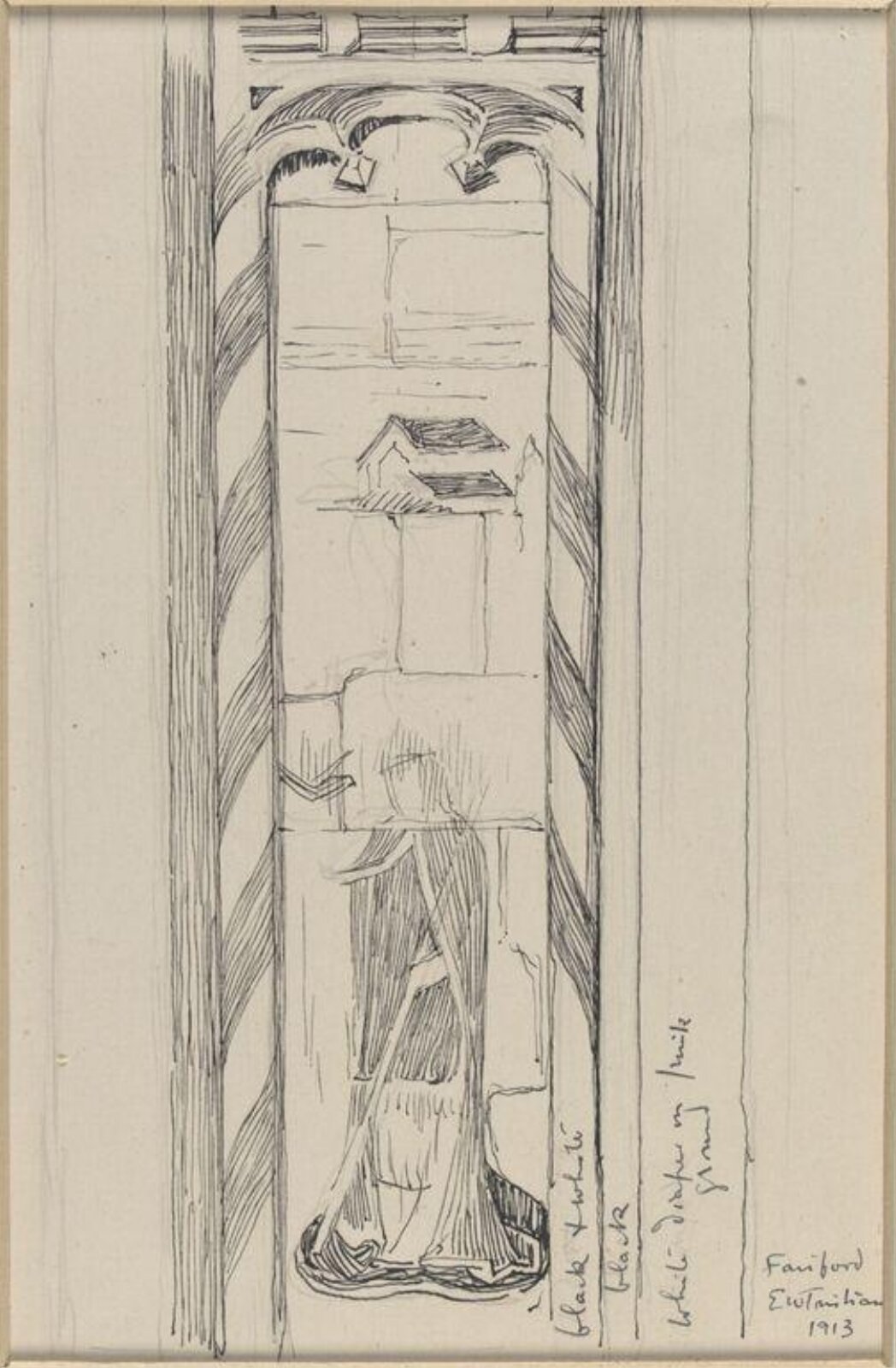 Drawing, Ernest William Tristram, 1913