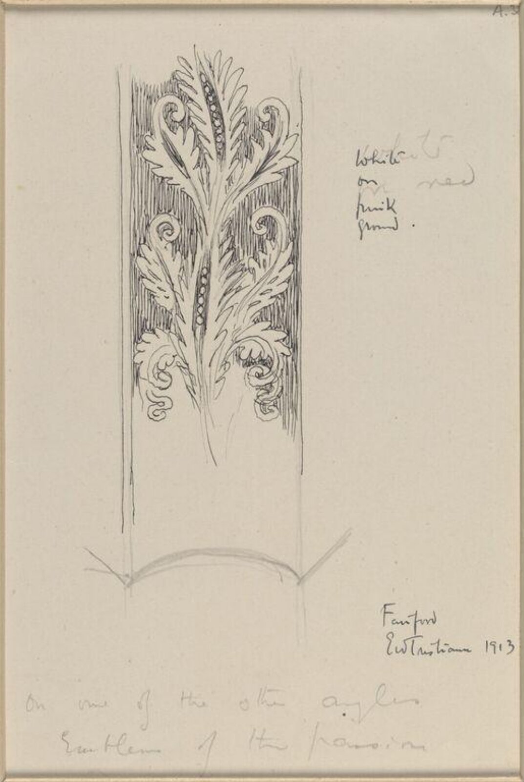 Drawing, Ernest William Tristram, 1913