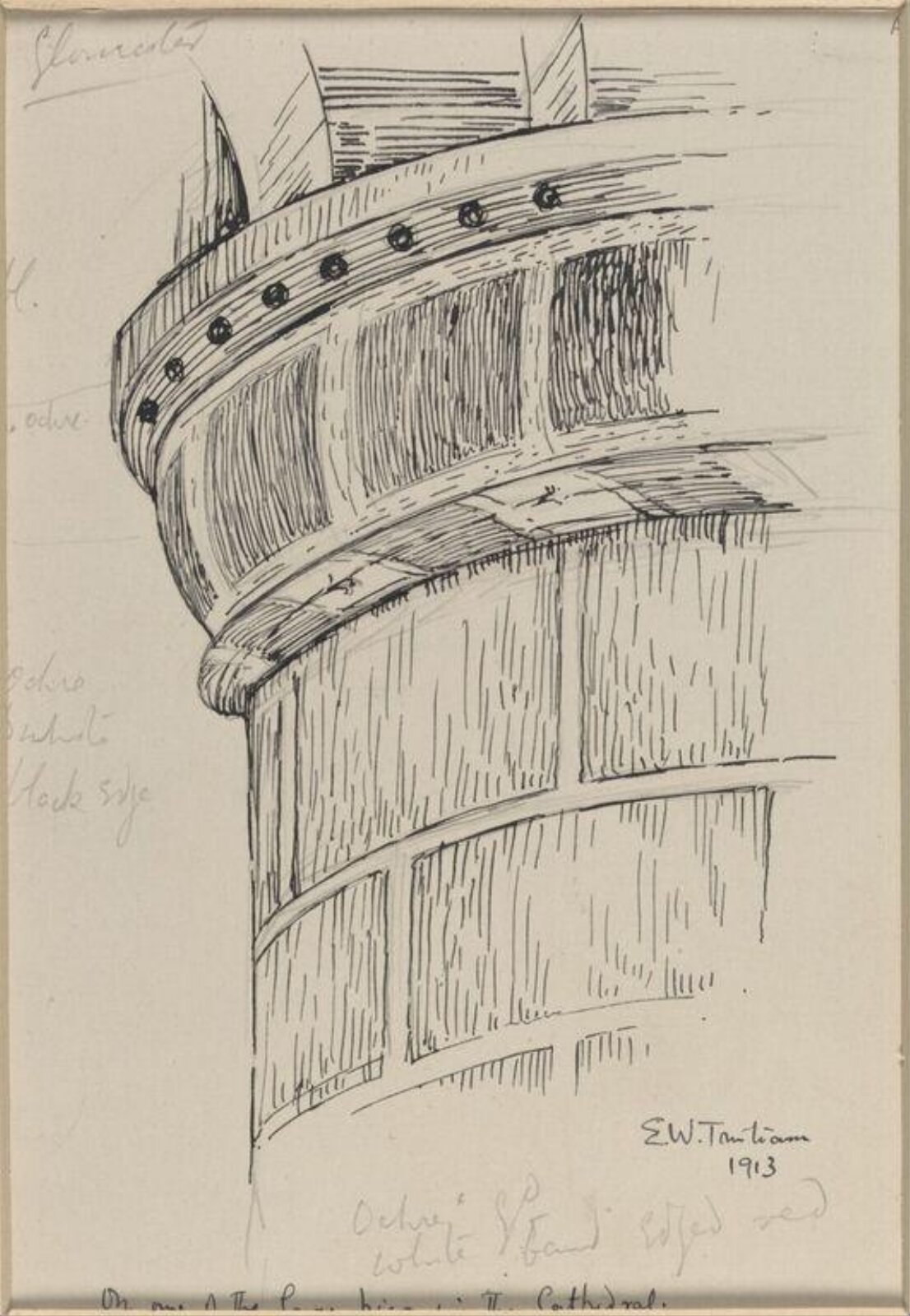 Drawing, Ernest William Tristram, 1913