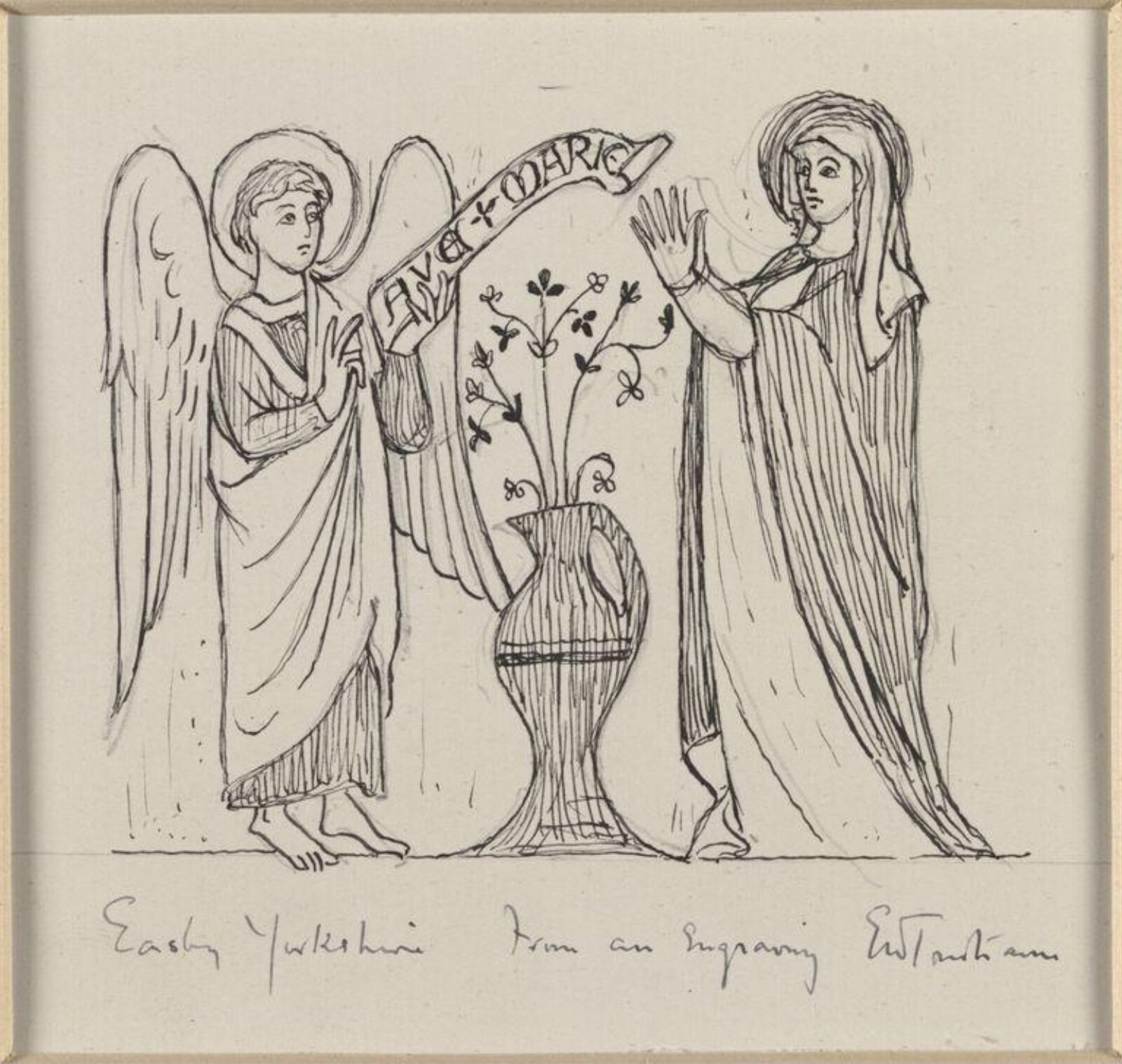 Drawing, Ernest William Tristram, early 20th century