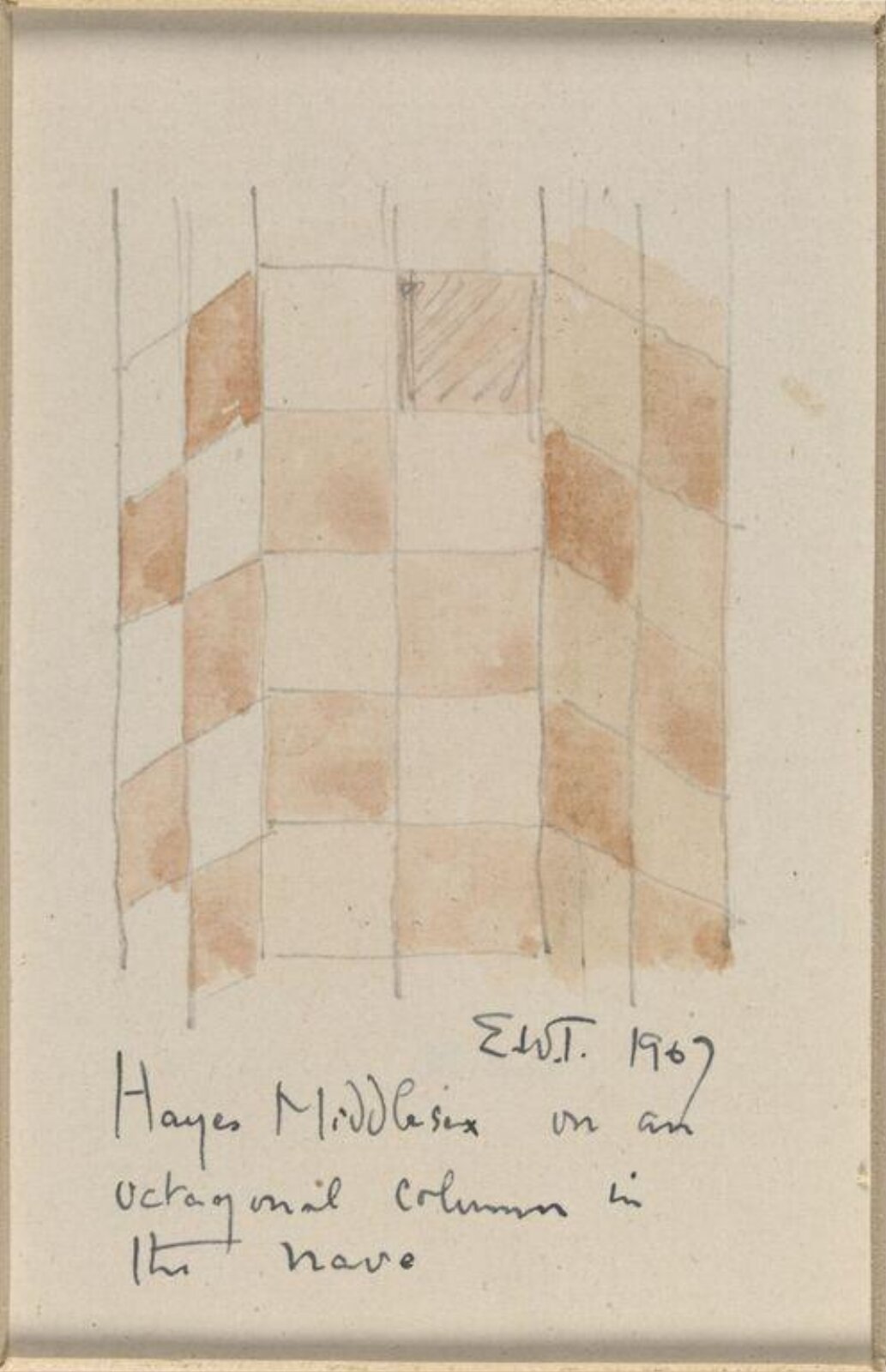 Drawing, Ernest William Tristram, 1907