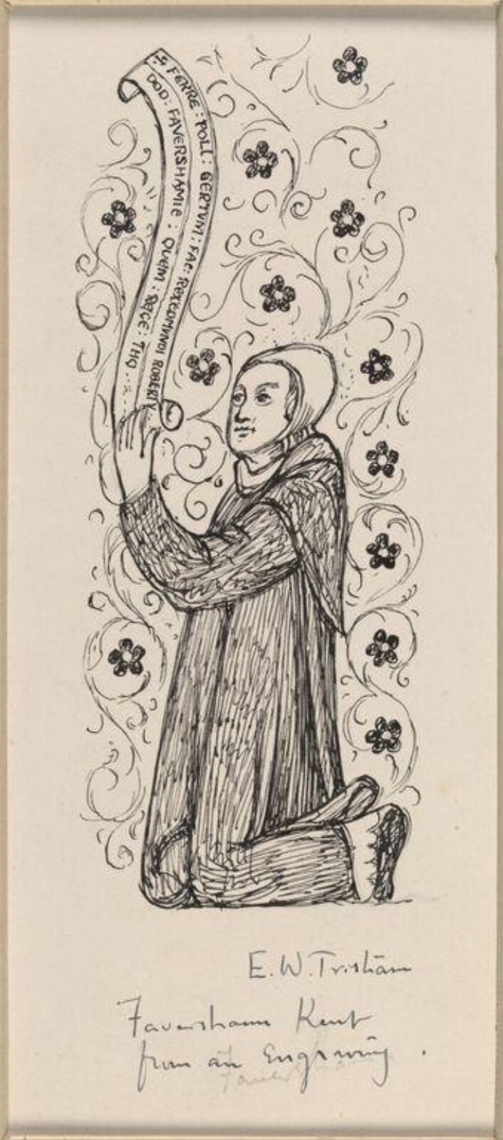 Drawing, Ernest William Tristram, early 20th century