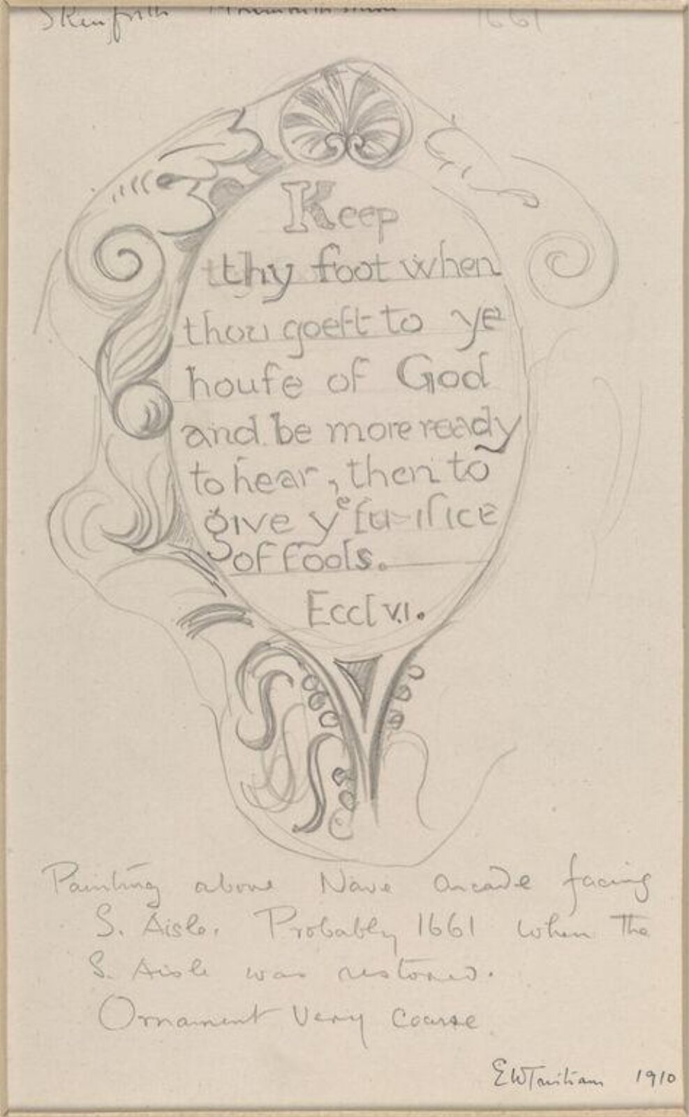 Drawing, Ernest William Tristram, 1910