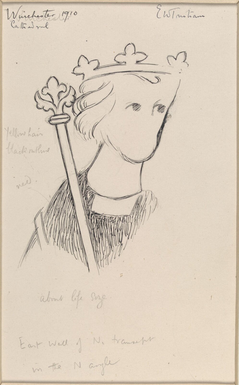 Drawing, Ernest William Tristram, 1910