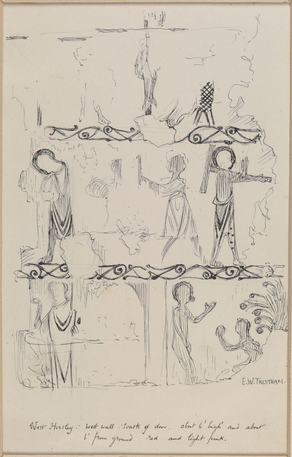 Drawing, Ernest William Tristram, early 20th century