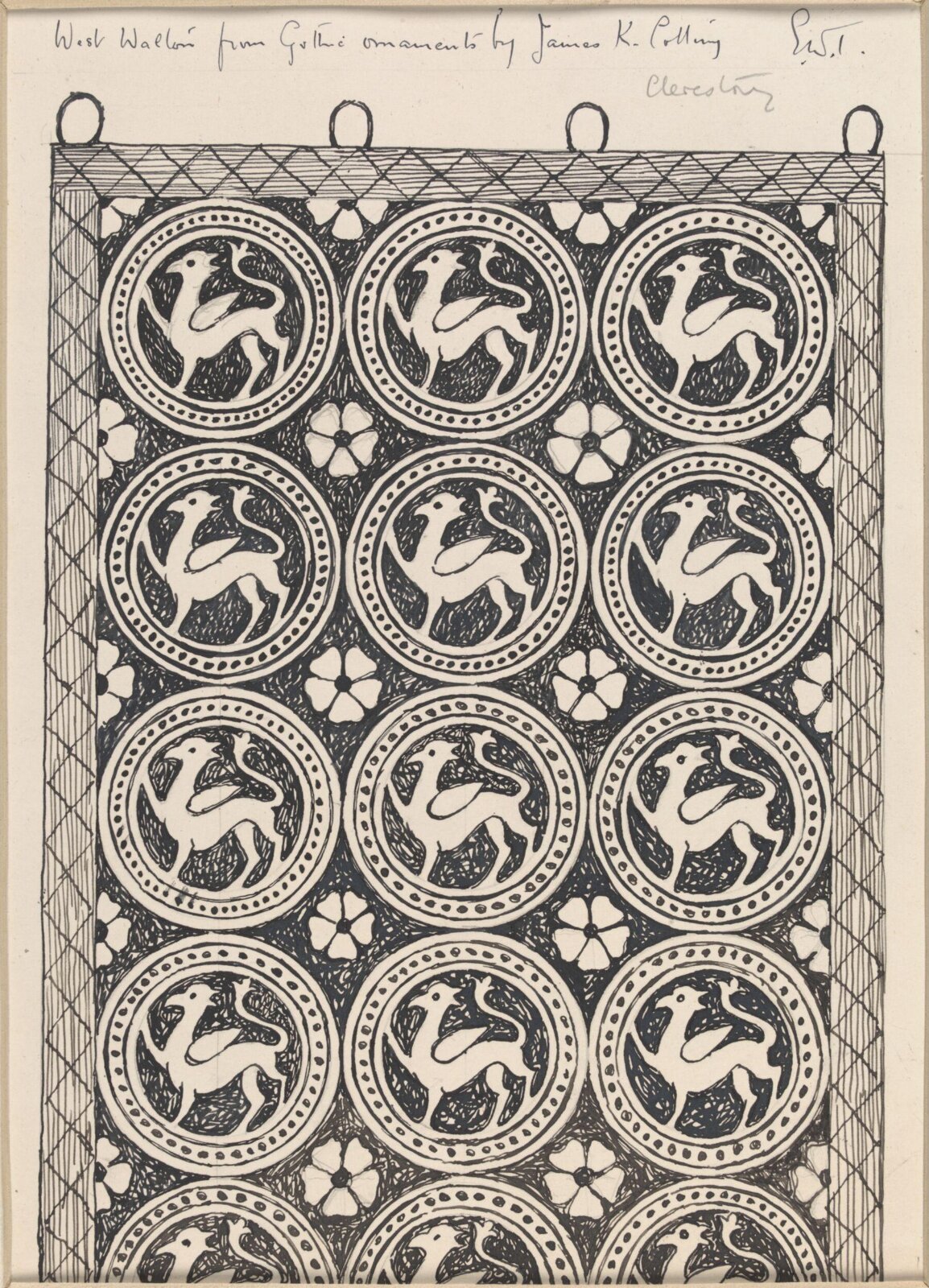 Drawing, Ernest William Tristram, early 20th century