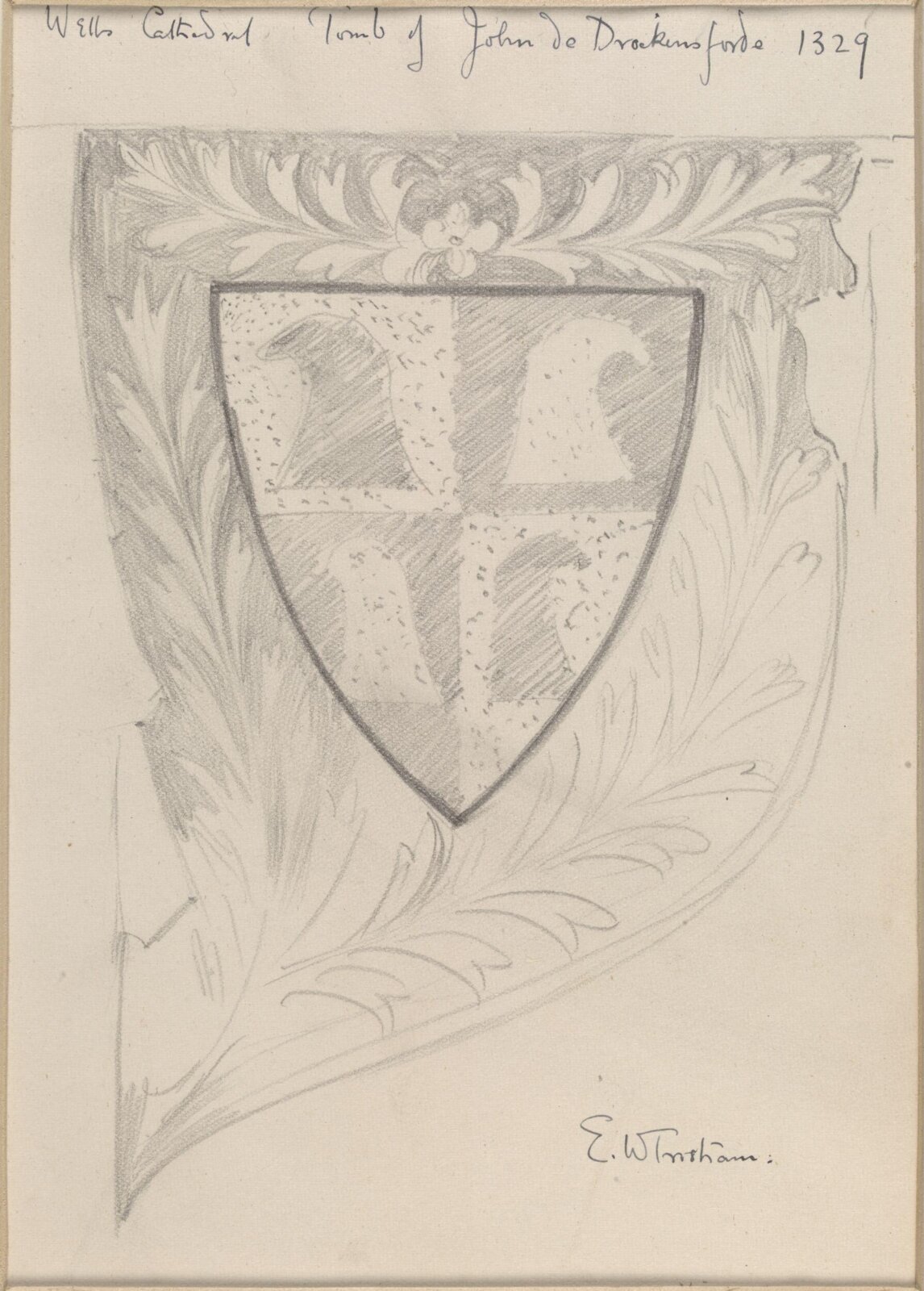 Drawing, Ernest William Tristram, early 20th century