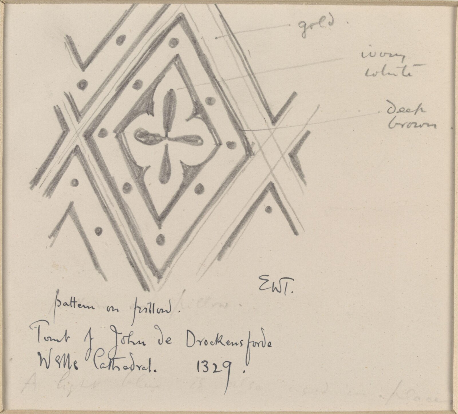 Drawing, Ernest William Tristram, early 20th century