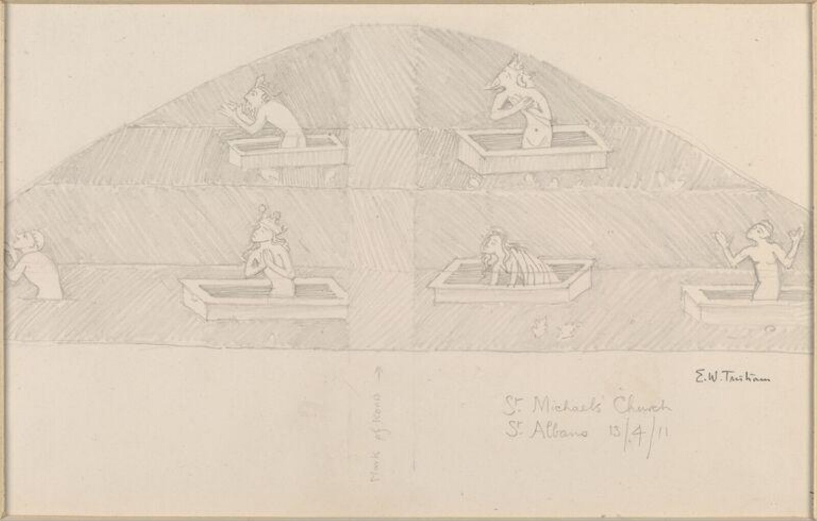 Drawing, Ernest William Tristram, 13th April 1911